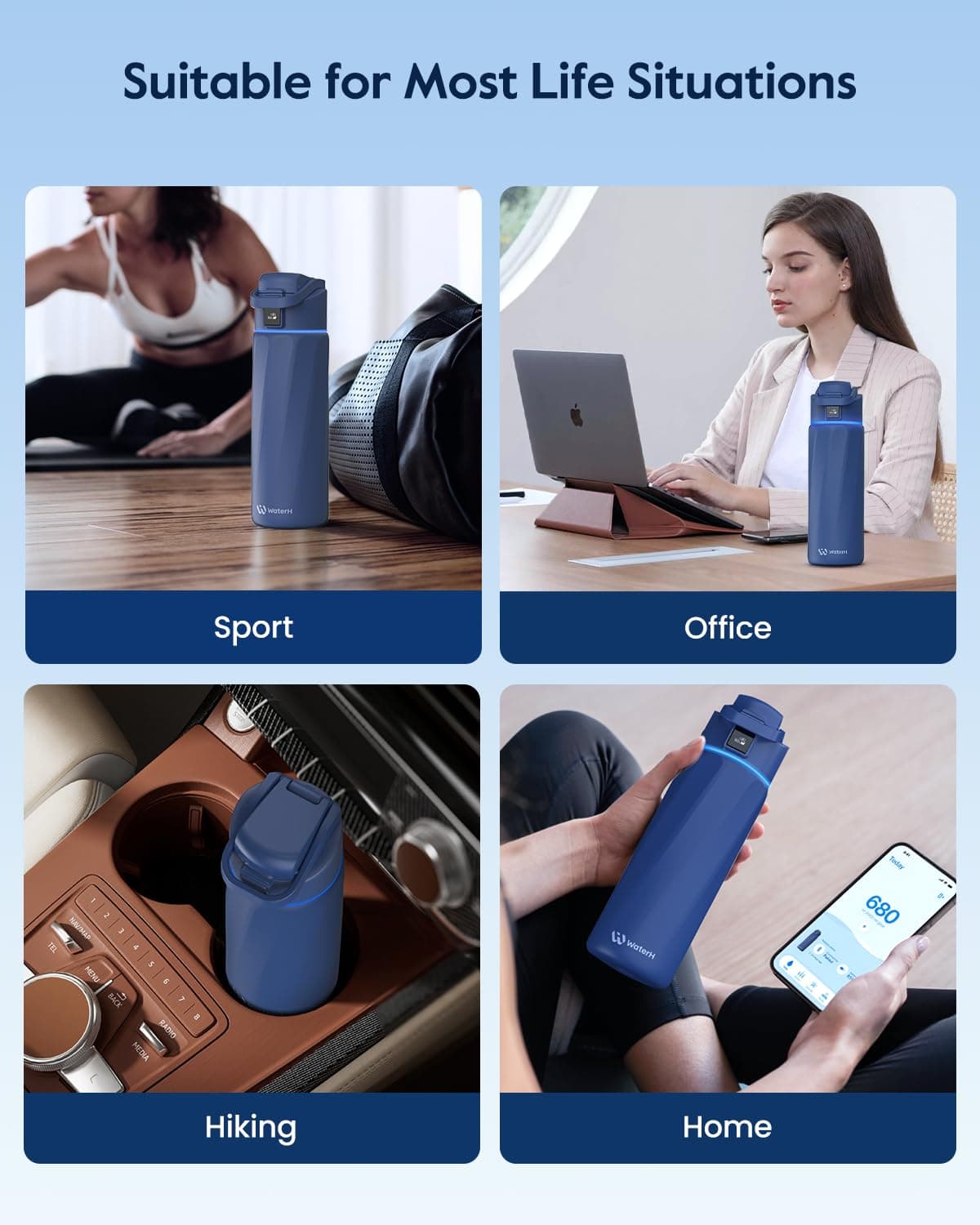 WATERH BOOST Smart Water Bottle that Reminds You to Drink, 710 ml – Bild 8