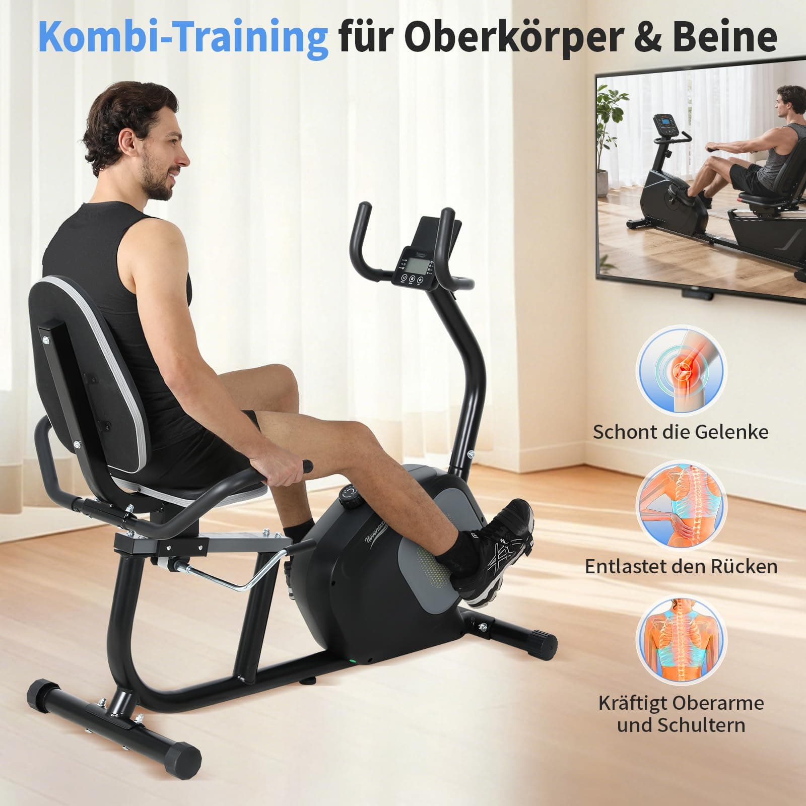Novonova Liegeergometer für Zuhause mit 16 verstellbaren – Bild 8