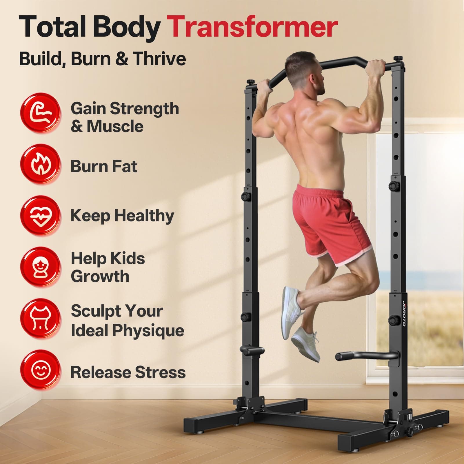 JOROTO Pliable Power Tower Barre de Traction & Dip Station – Bild 8
