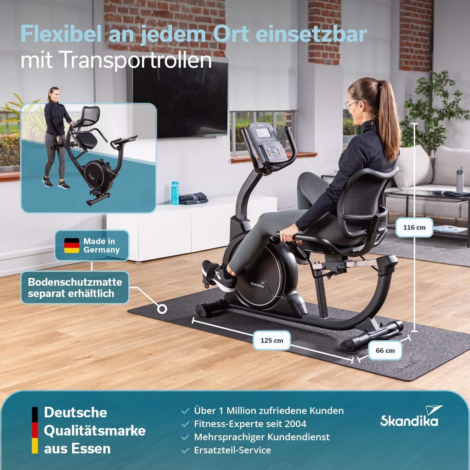 Skandika Liege-Ergometer Cykling P8-H Comfort – Bild 8