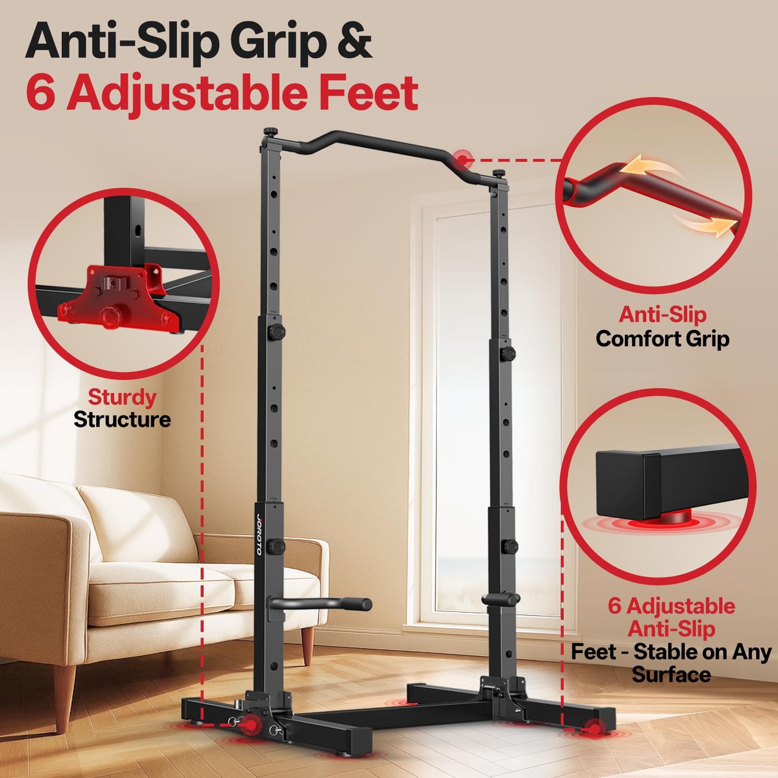 JOROTO Pliable Power Tower Barre de Traction & Dip Station – Bild 4