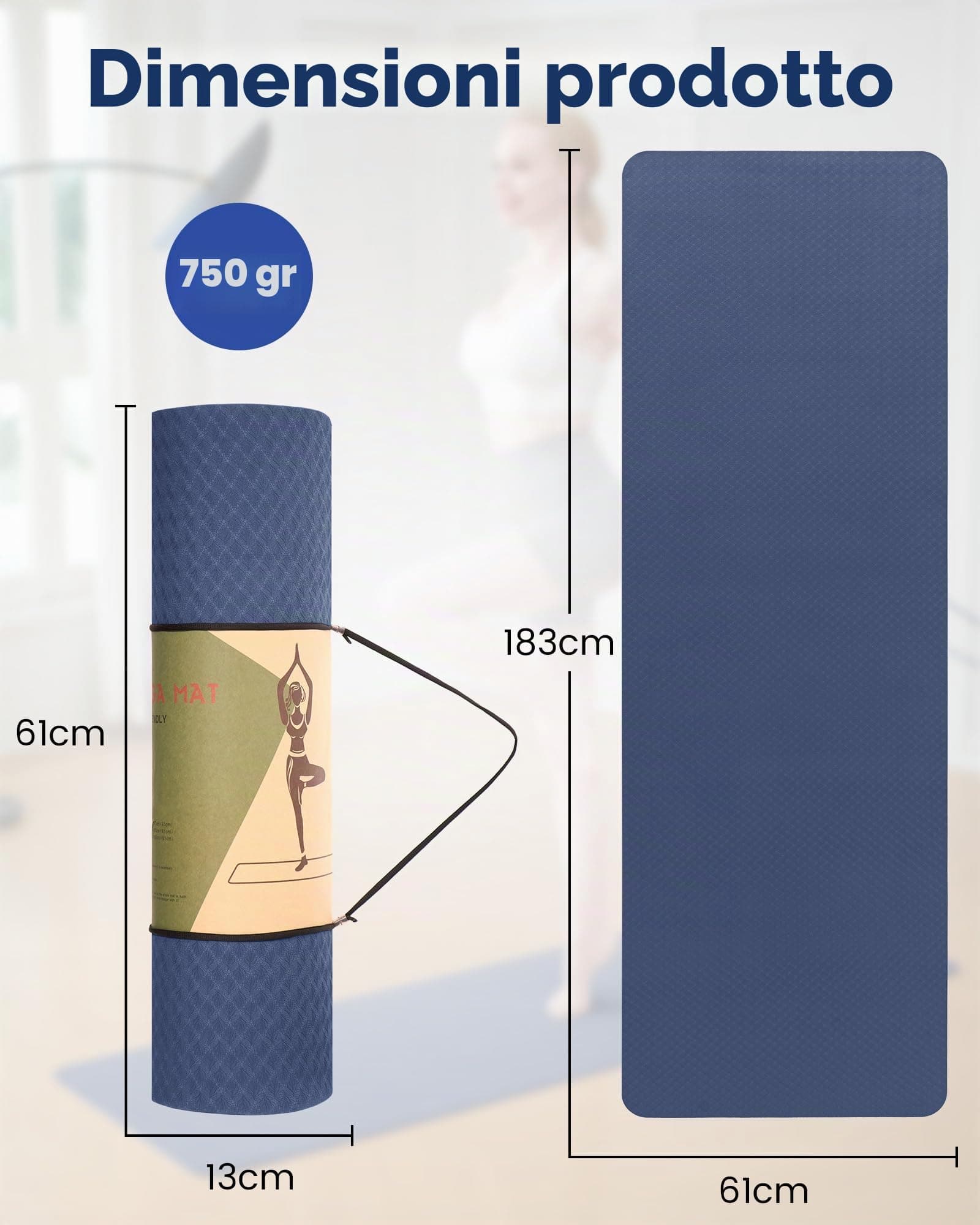 Narwhal Oak & Tea Tapete de Yoga Grueso y Antideslizante Para – Bild 2