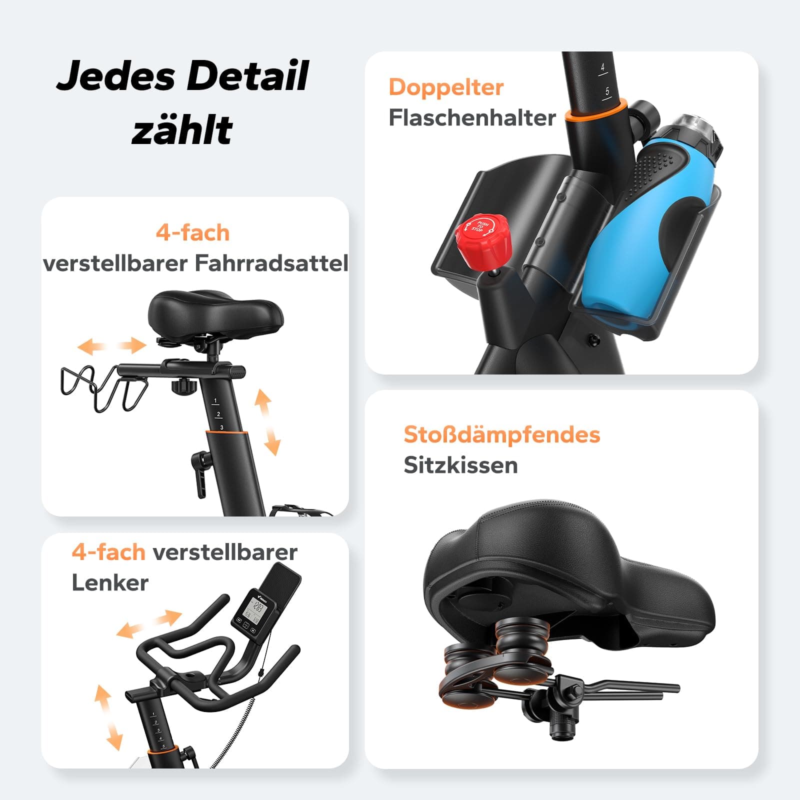 MERACH Heimtrainer Fahrrad mit Magnetischem Widerstand – Bild 8