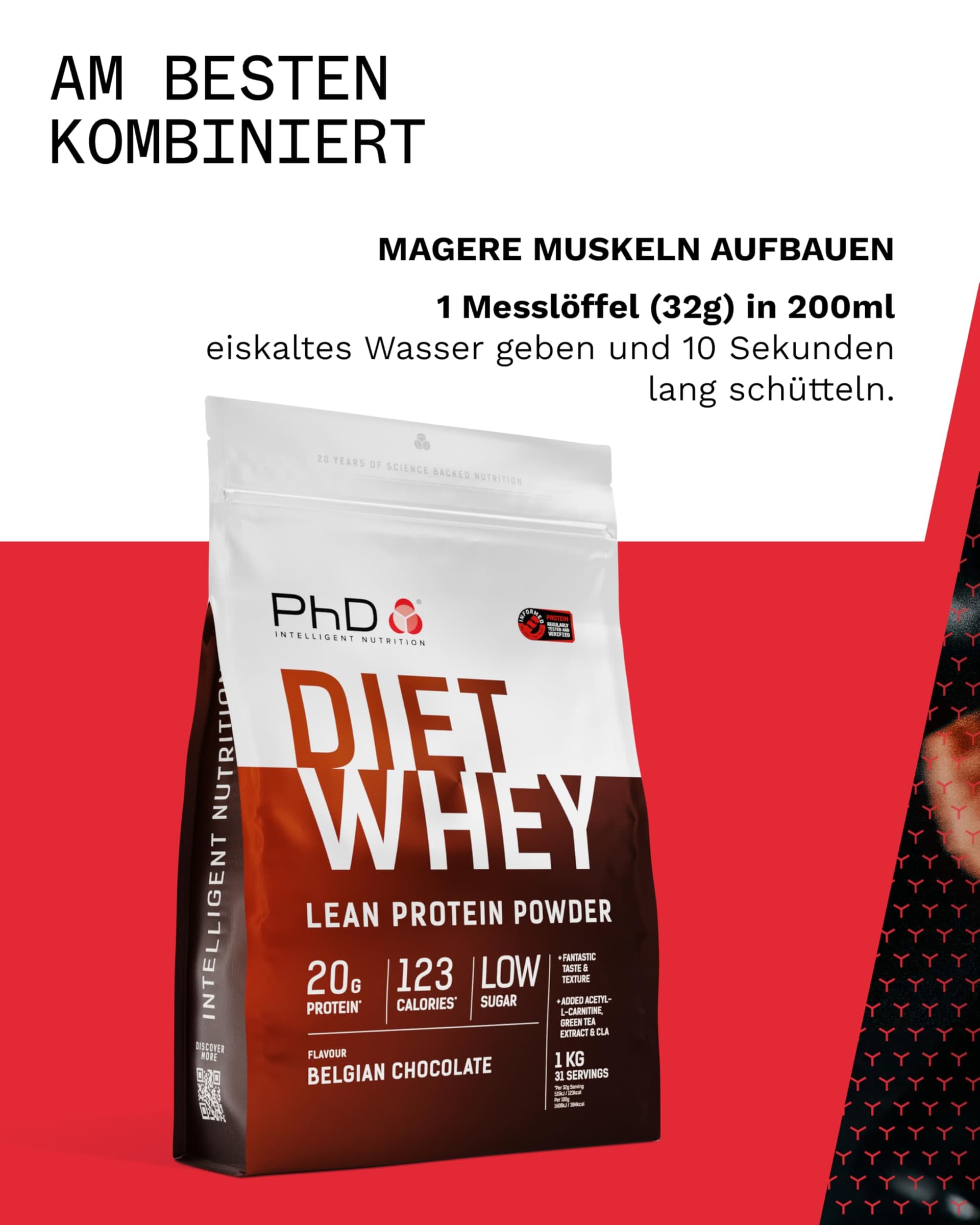 PhD Nutrition Diet Whey Lean Protein Powder, Belgian Chocolate Whey Protein Powder, 1kg – Bild 7