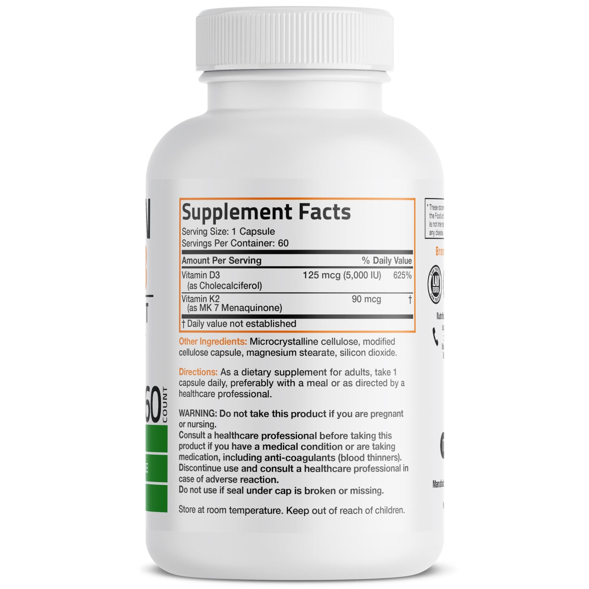 Bronson Vitamin K2 D3 (MK7) Supplement Non-GMO Formula – Bild 2