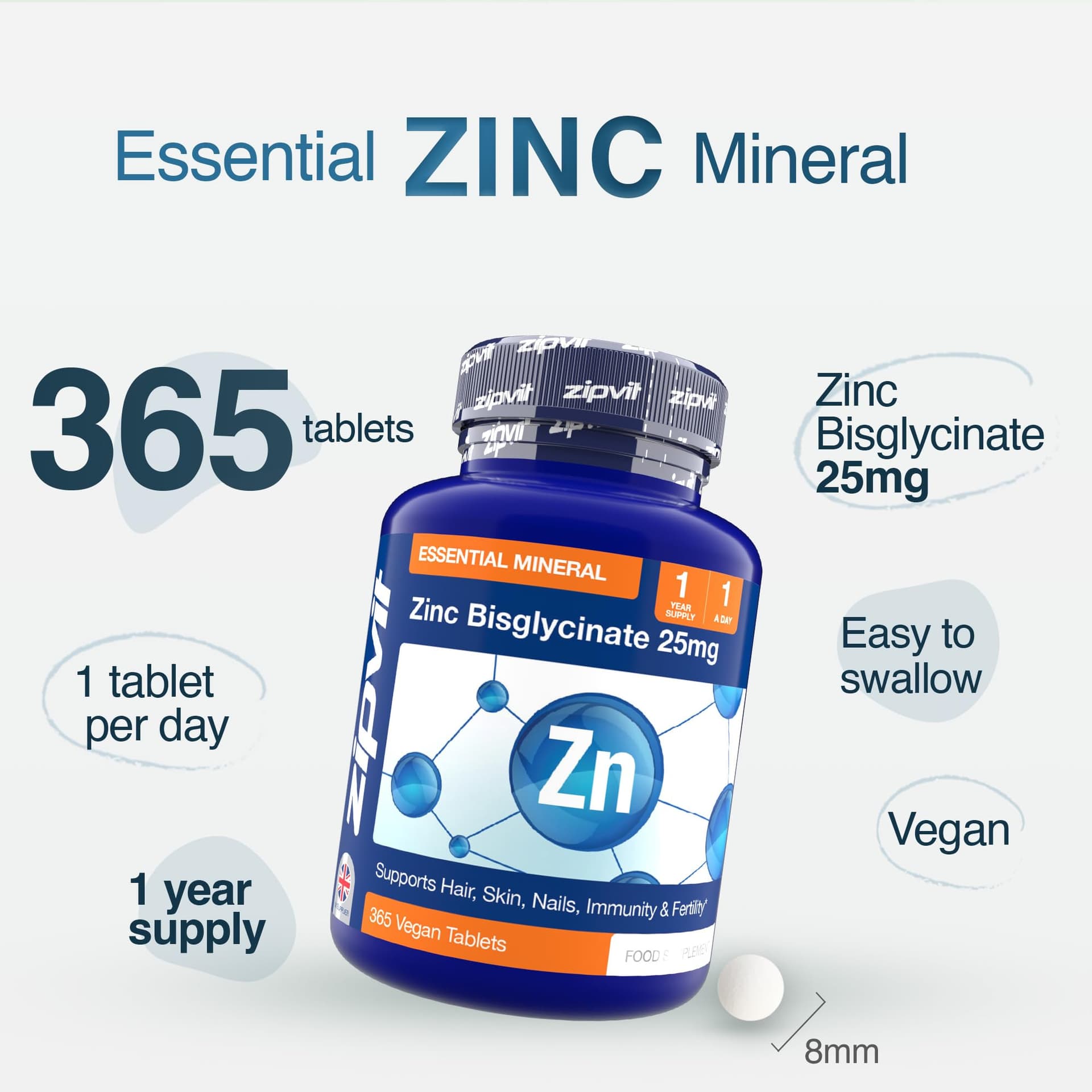 Zipvit Zinc Tablets 25mg – Bild 4
