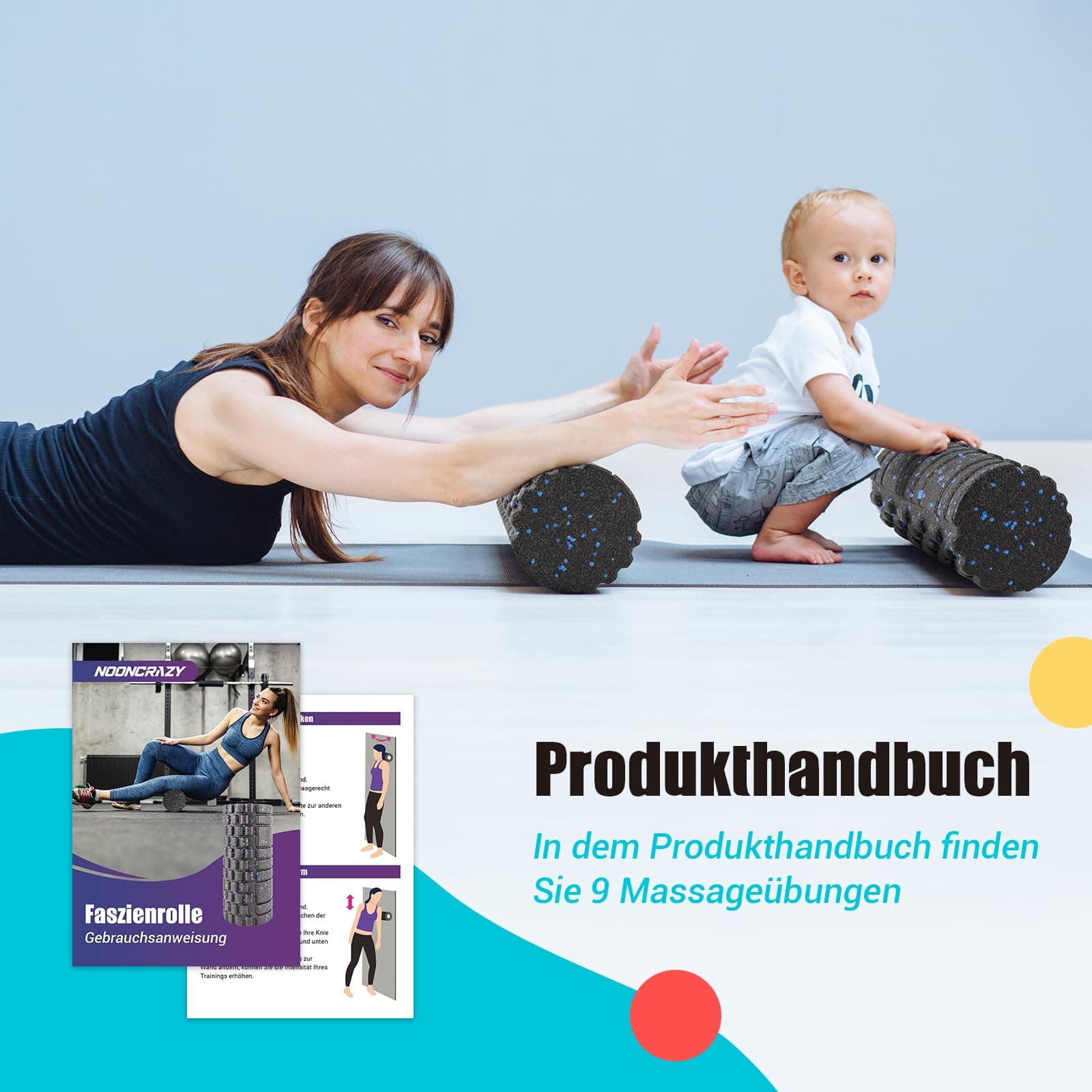 nooncrazy Faszienrolle mit 3D-Texturmassage – Bild 7