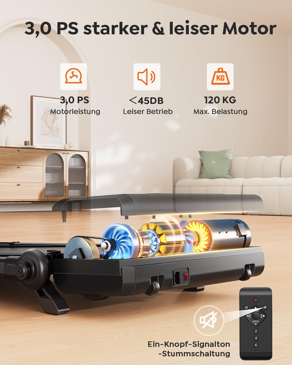 HomeTro Laufband für Zuhause Klappbar mit 7% Steigung – Bild 4