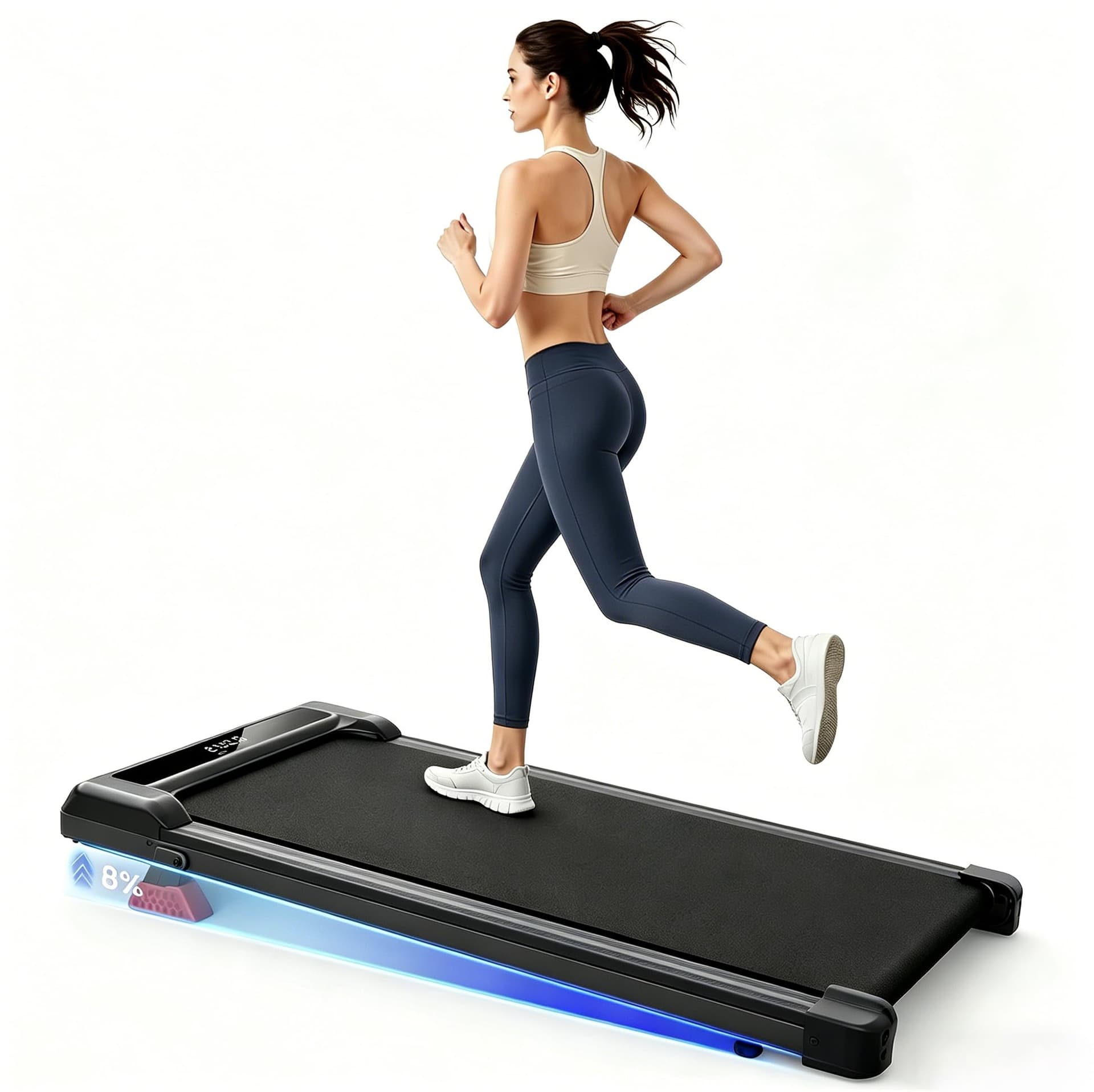 HOMEFITNESSCODE Walking Pad Laufband mit Neigung