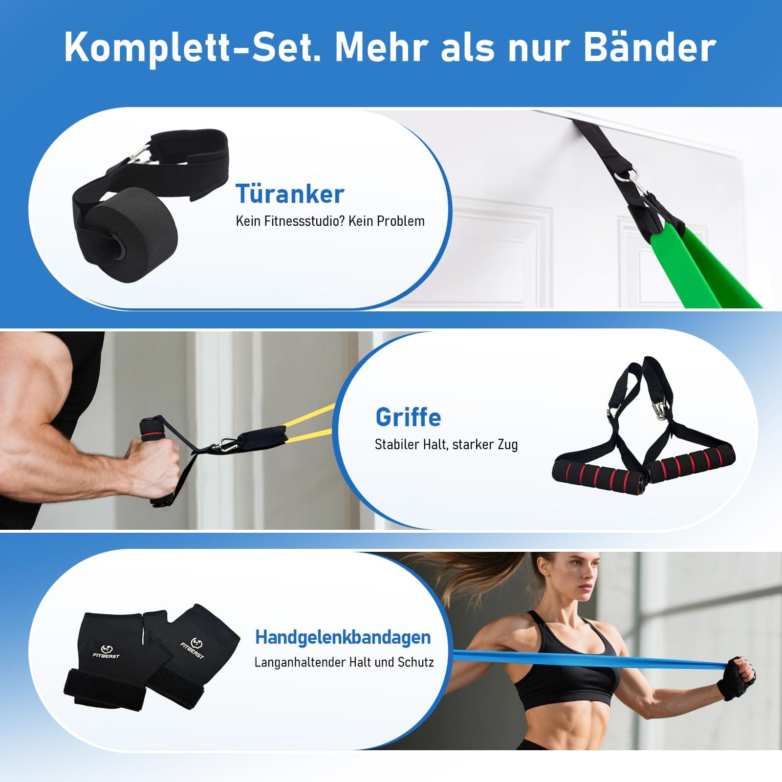 FitBeast Widerstandsbänder Set 5er – Bild 5