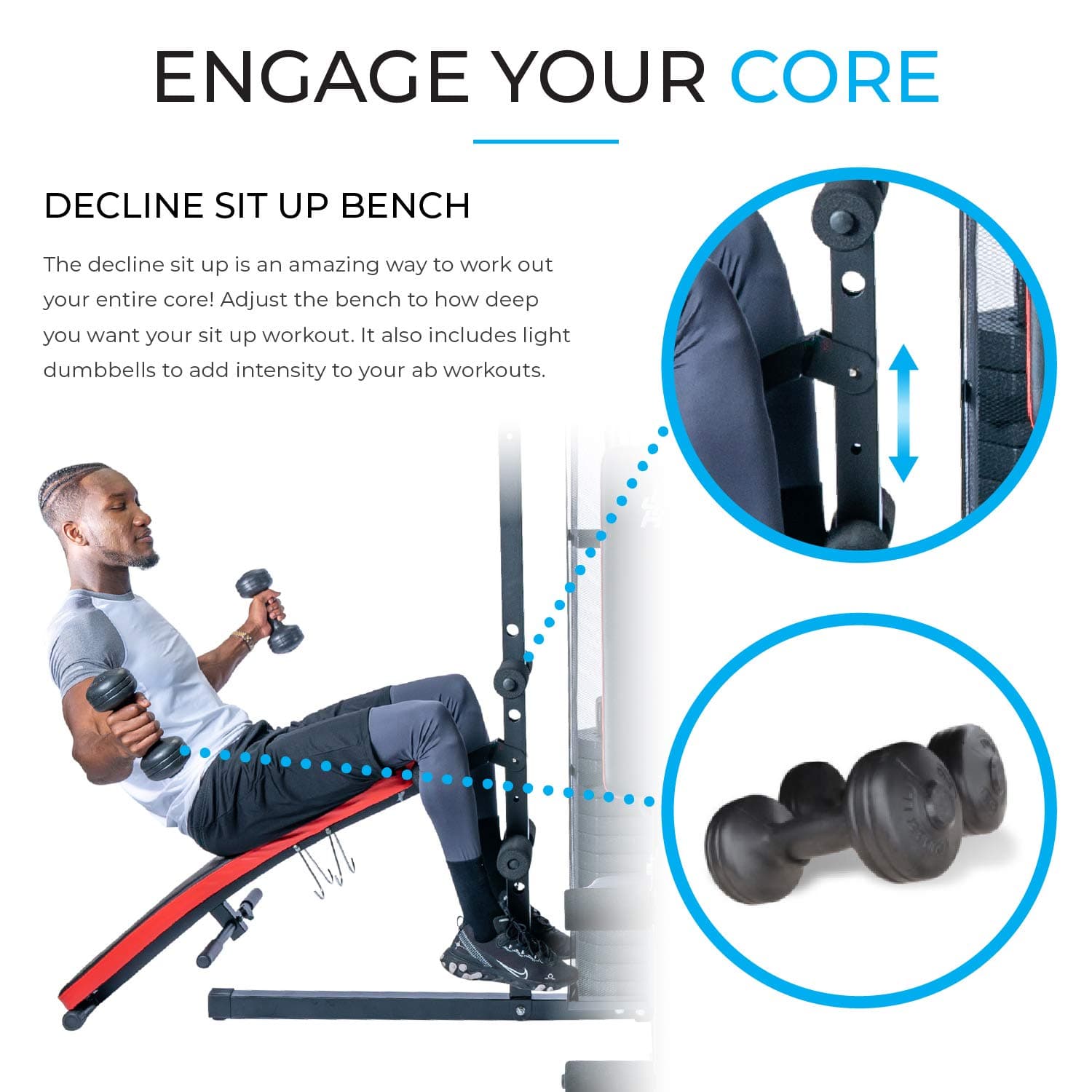 FIT4HOME Compact Multi-function Home Gym 68KG – Bild 6