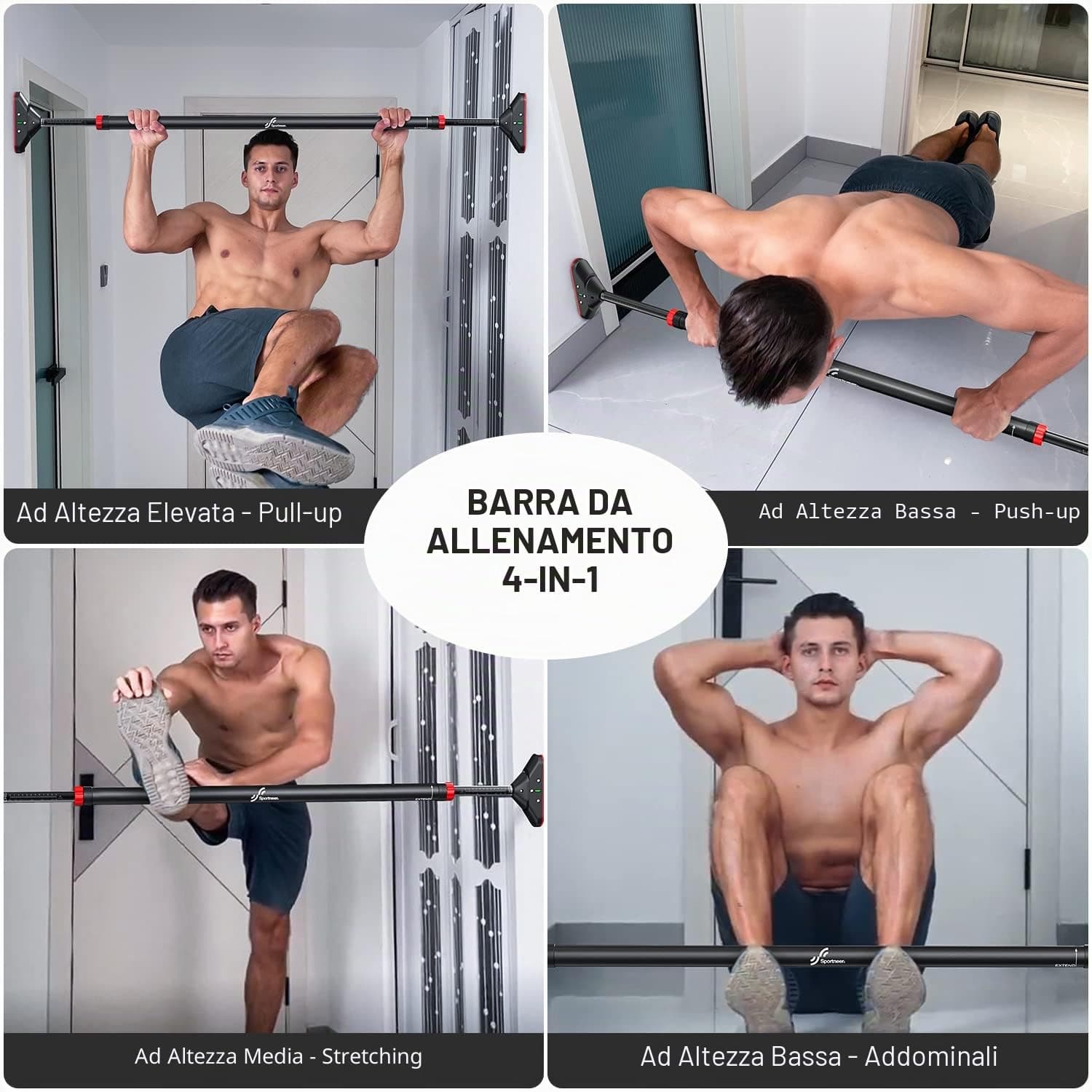 Sportneer Klimmzugstange Türrahmen, Pull Up Bar Tragkraft bis 200 Kg – Bild 8