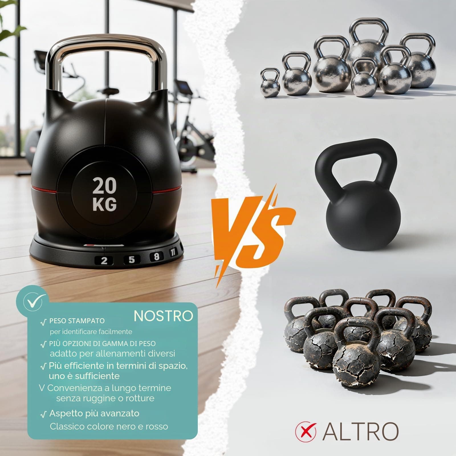 LIFERUN Kettlebell Verstellbare Hanteln Set 7 in 1 – Bild 8