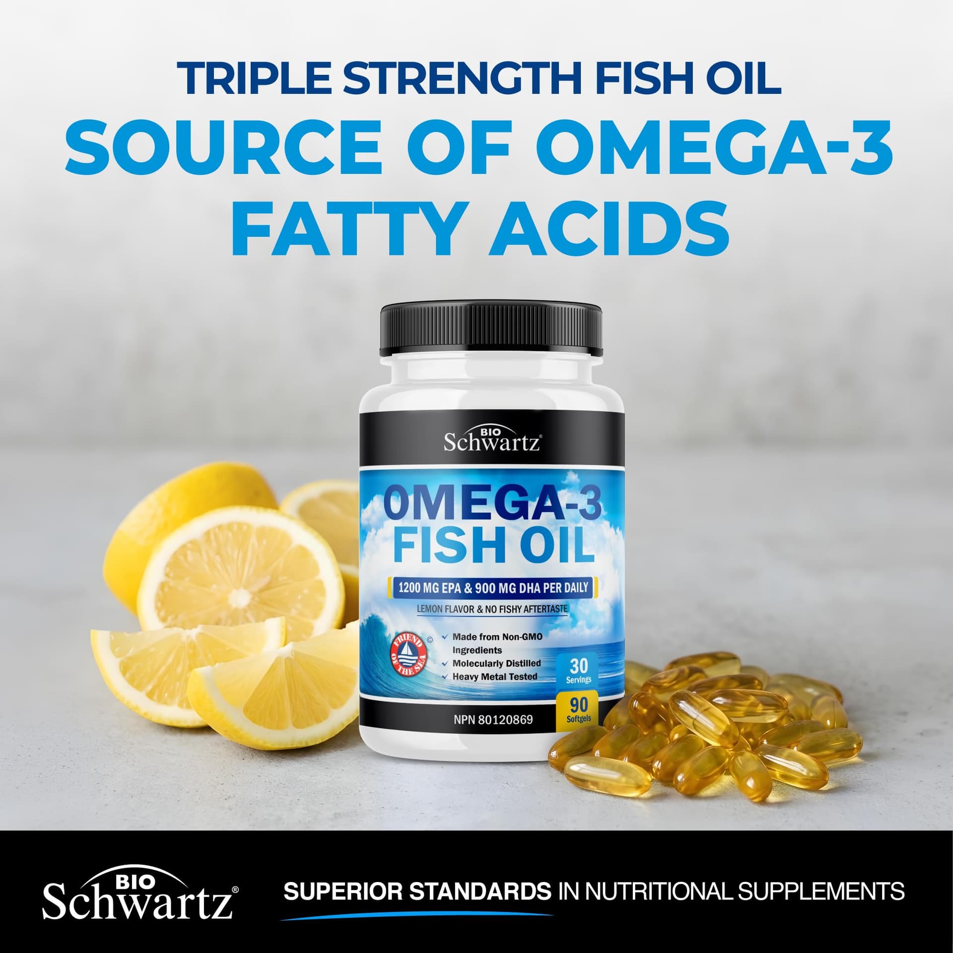 BioSchwartz Fish Oil Omega 3 EPA & DHA 2250 mg – Bild 3