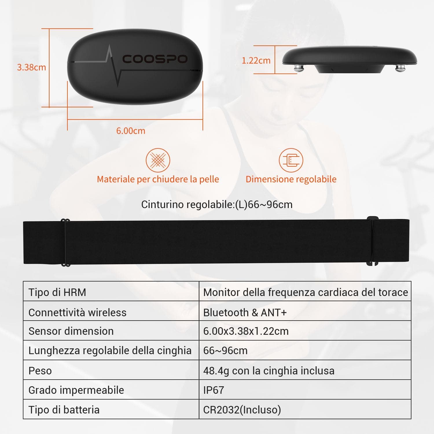 CooSpo H6M Herzfrequenzmesser Pulsgurt Brustgurt Bluetooth – Bild 6