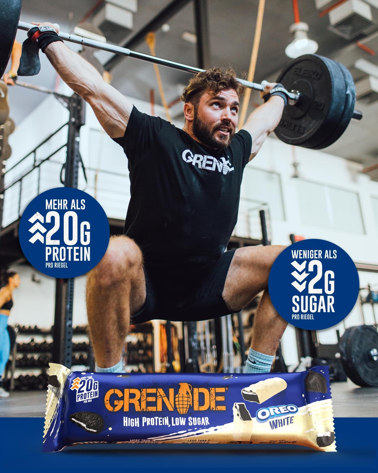 Grenade Proteinriegel, OREO White – Proteinreich & Zuckerarm, 12 x 60 g – Bild 7