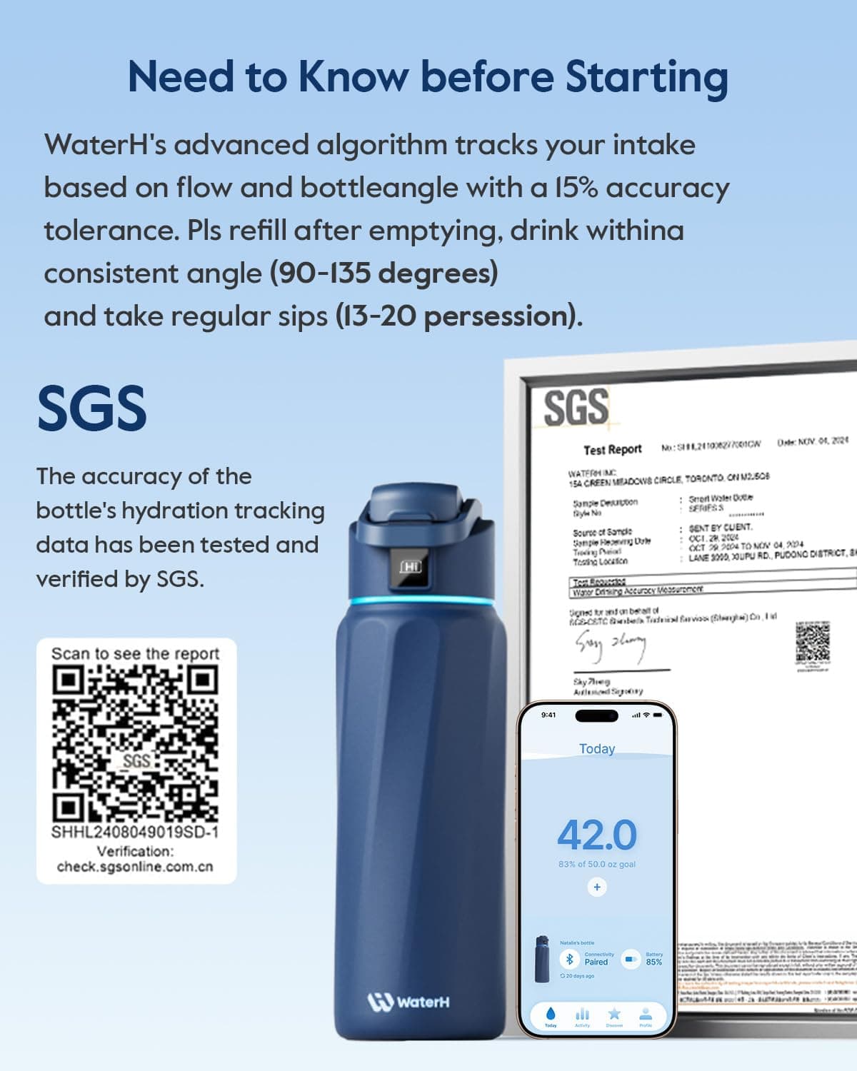 WATERH BOOST Smart Water Bottle with Reminder & Tracker – Bild 7