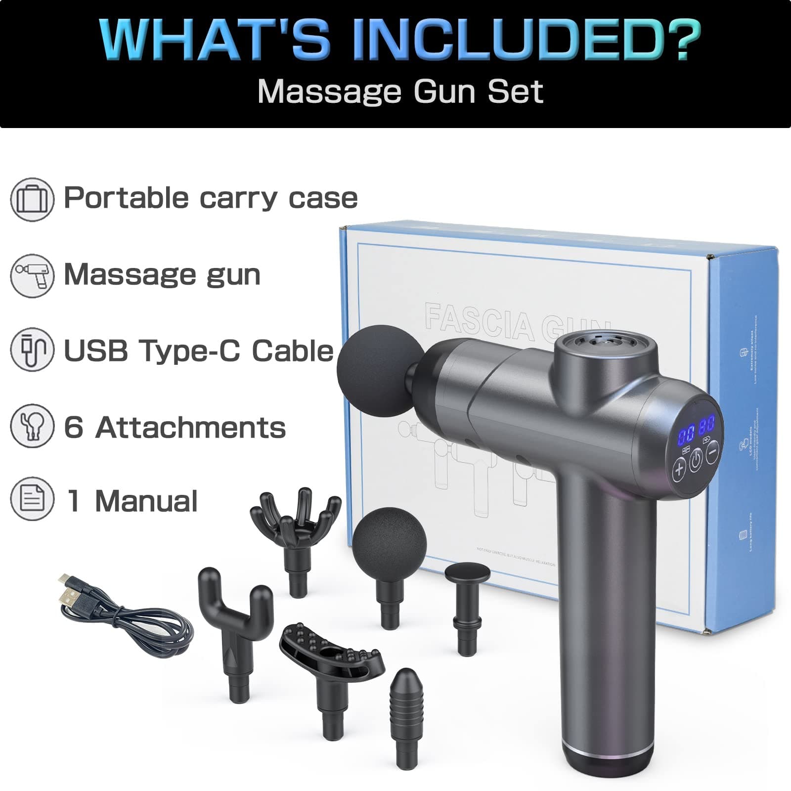 Ykgutilu Massage Gun,Massage Gun Deep Tissue,99 Speeds – Bild 7