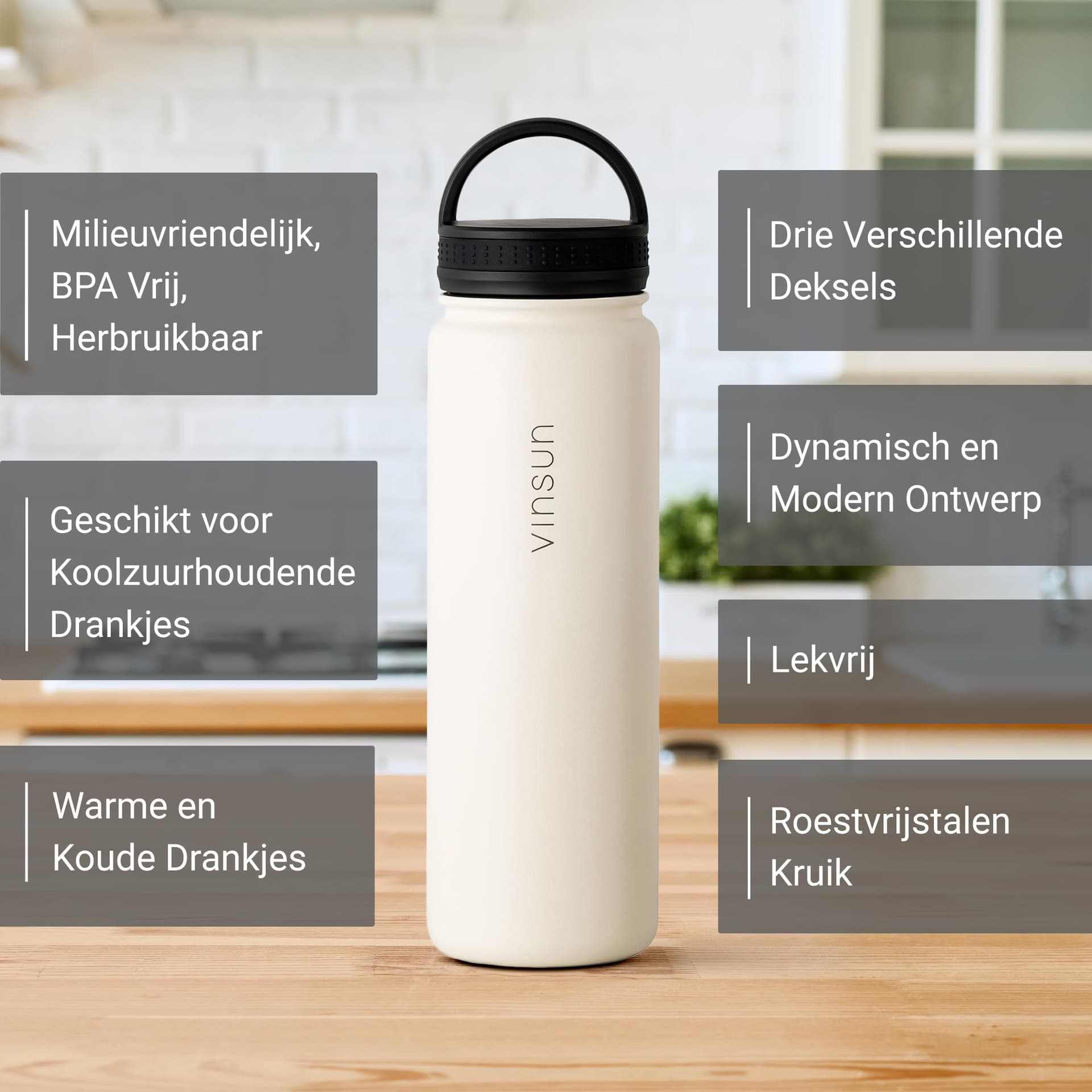 VINSUN Drinkfles Roestvrij Staal 750ml – Bild 2