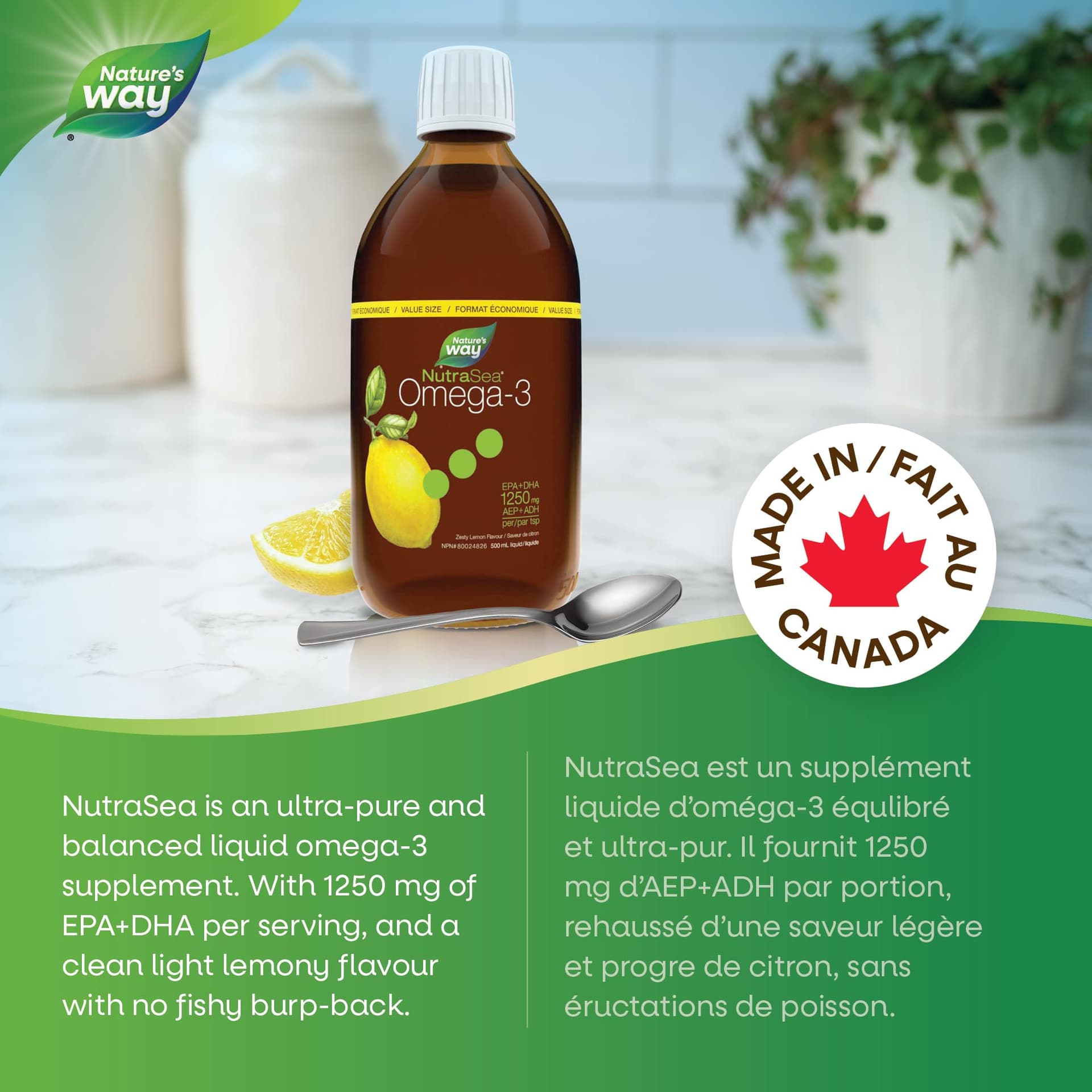 Nature's Way NutraSea Omega 3 Fish Oil Liquid Supplement – Bild 4
