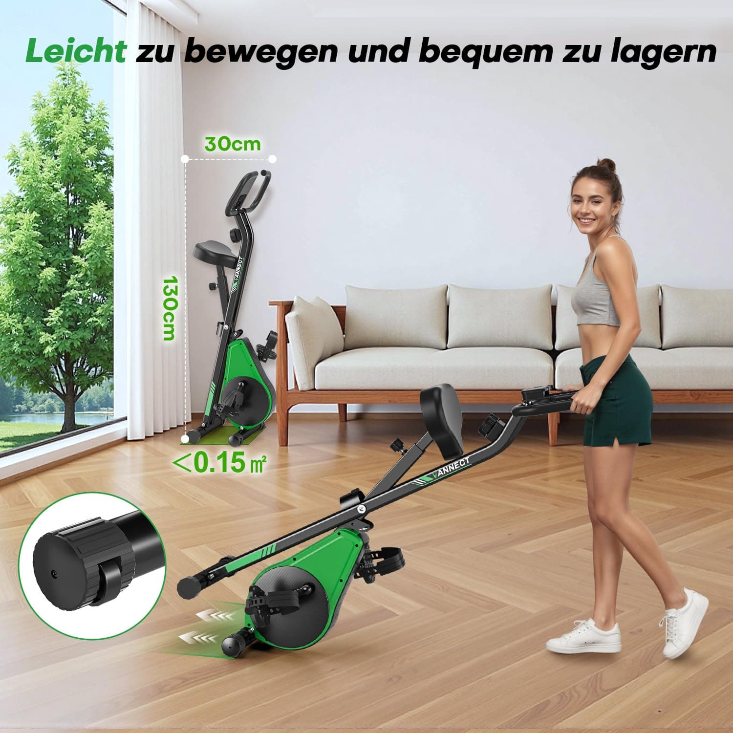 vannect Heimtrainer Fahrrad Klappbar – Bild 8