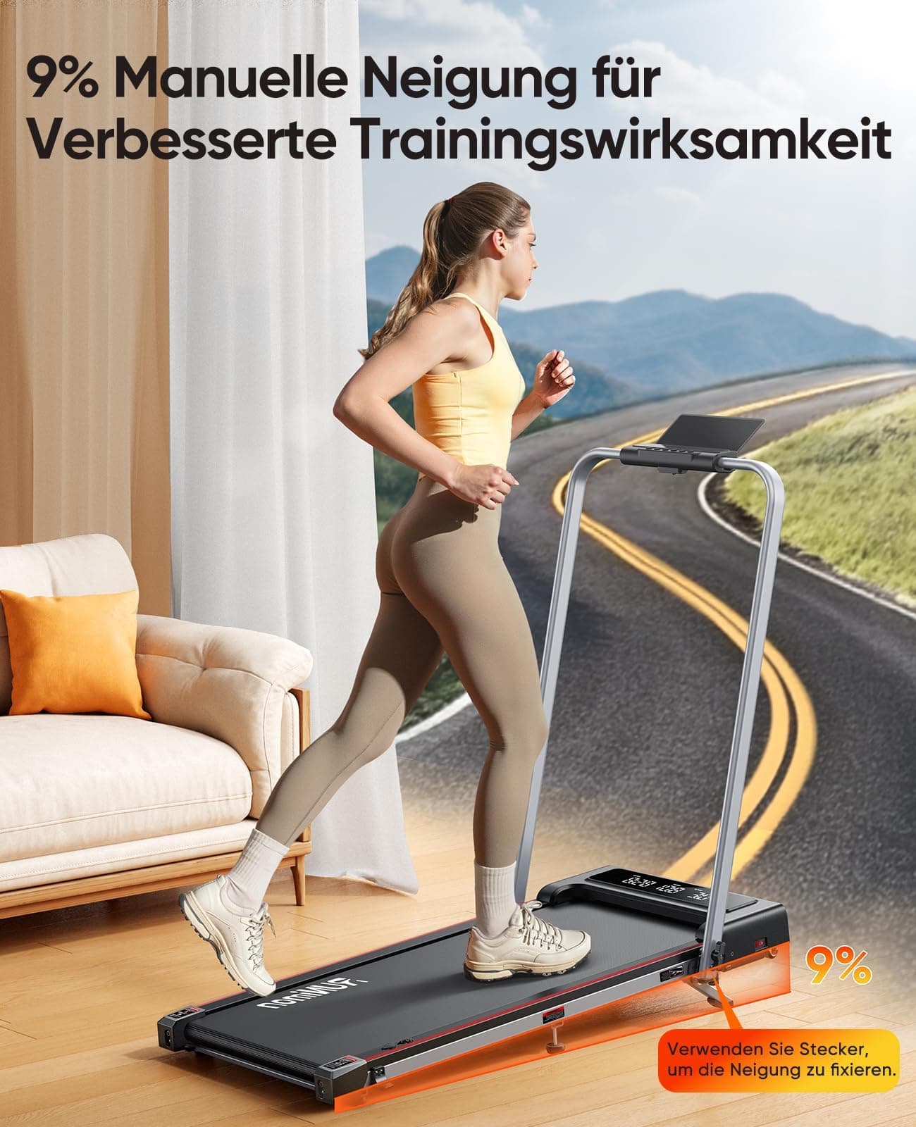 RUNIMON 6 IN 1 Laufband für Zuhause mit Neigung,12km/h Walking Pad – Bild 3