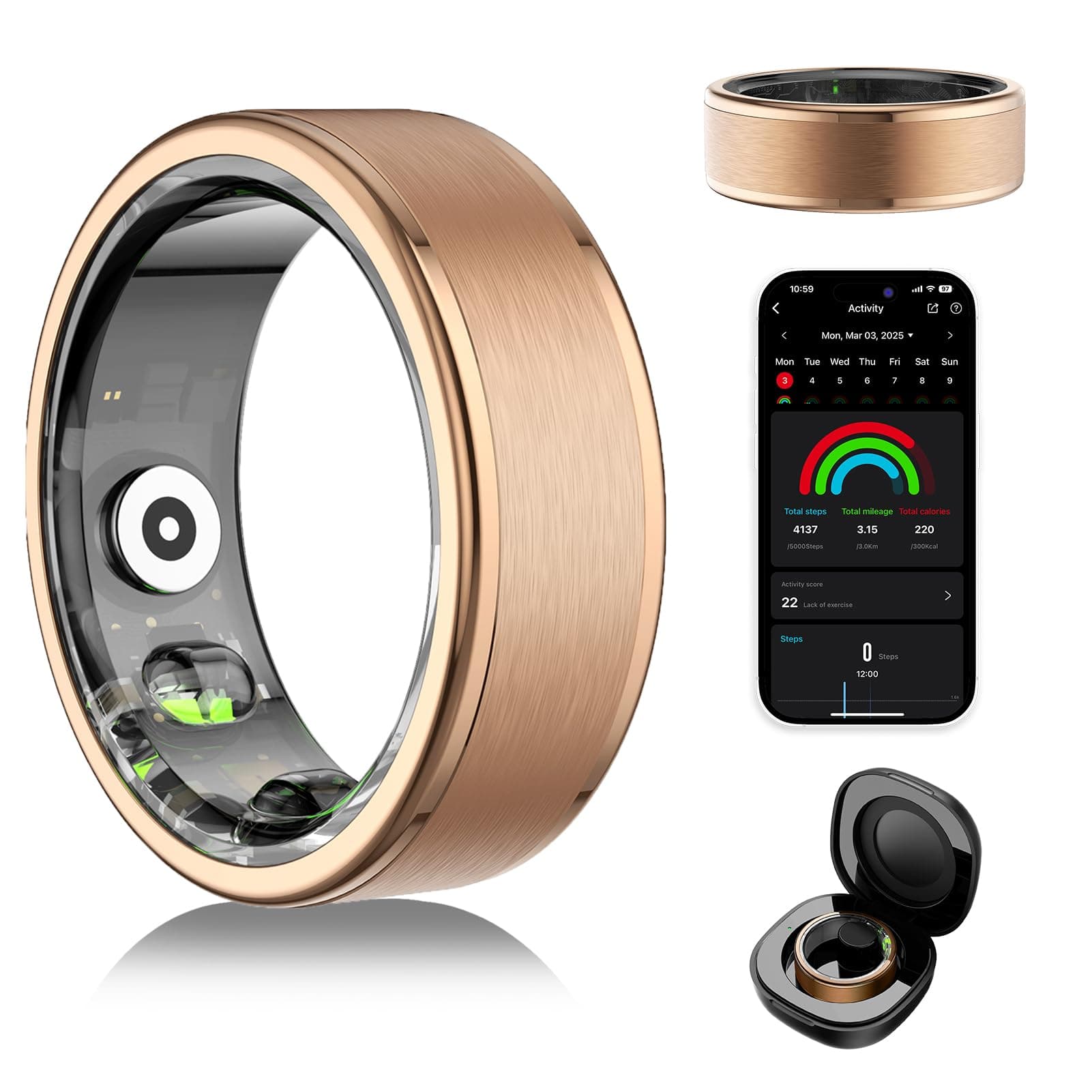 Domhong Smart Ring voor dames en heren