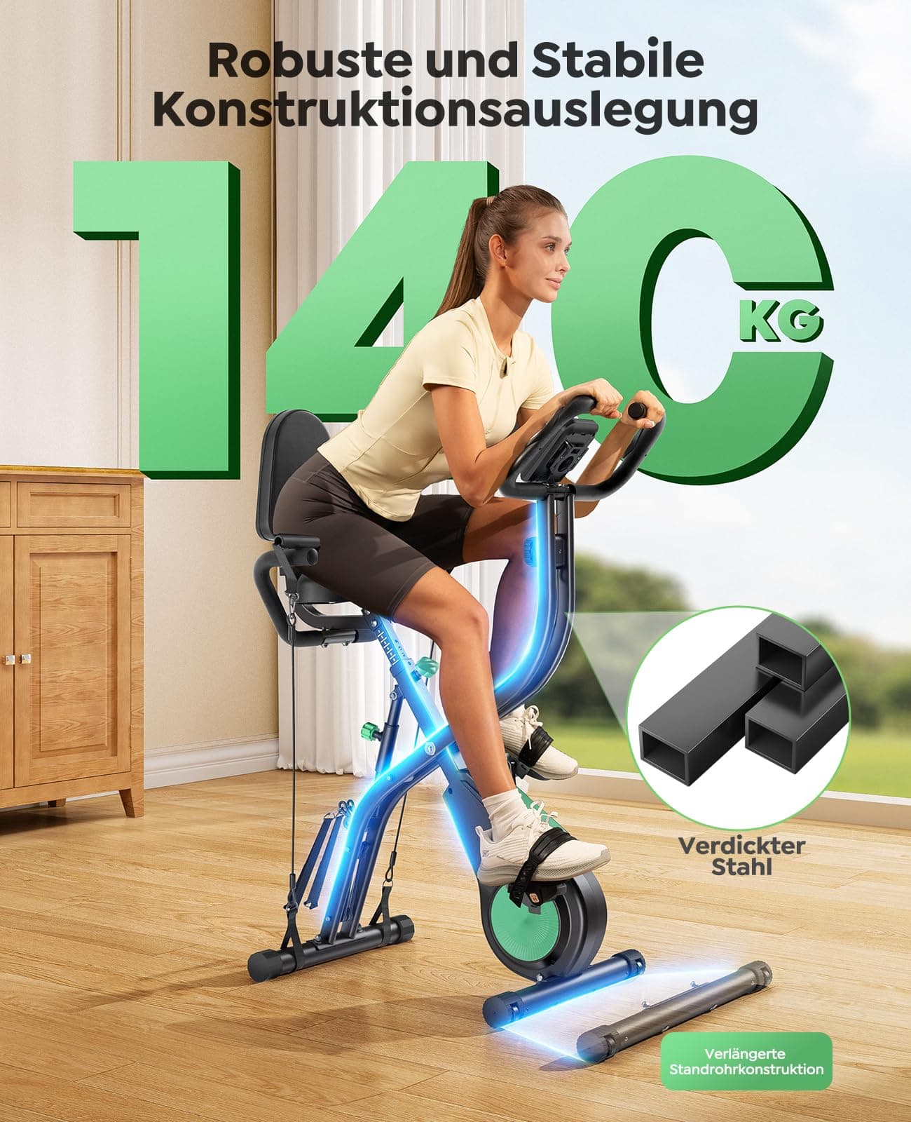 Toputure Neu Toputure Heimtrainer Fahrrad Klappbar mit App – Bild 7