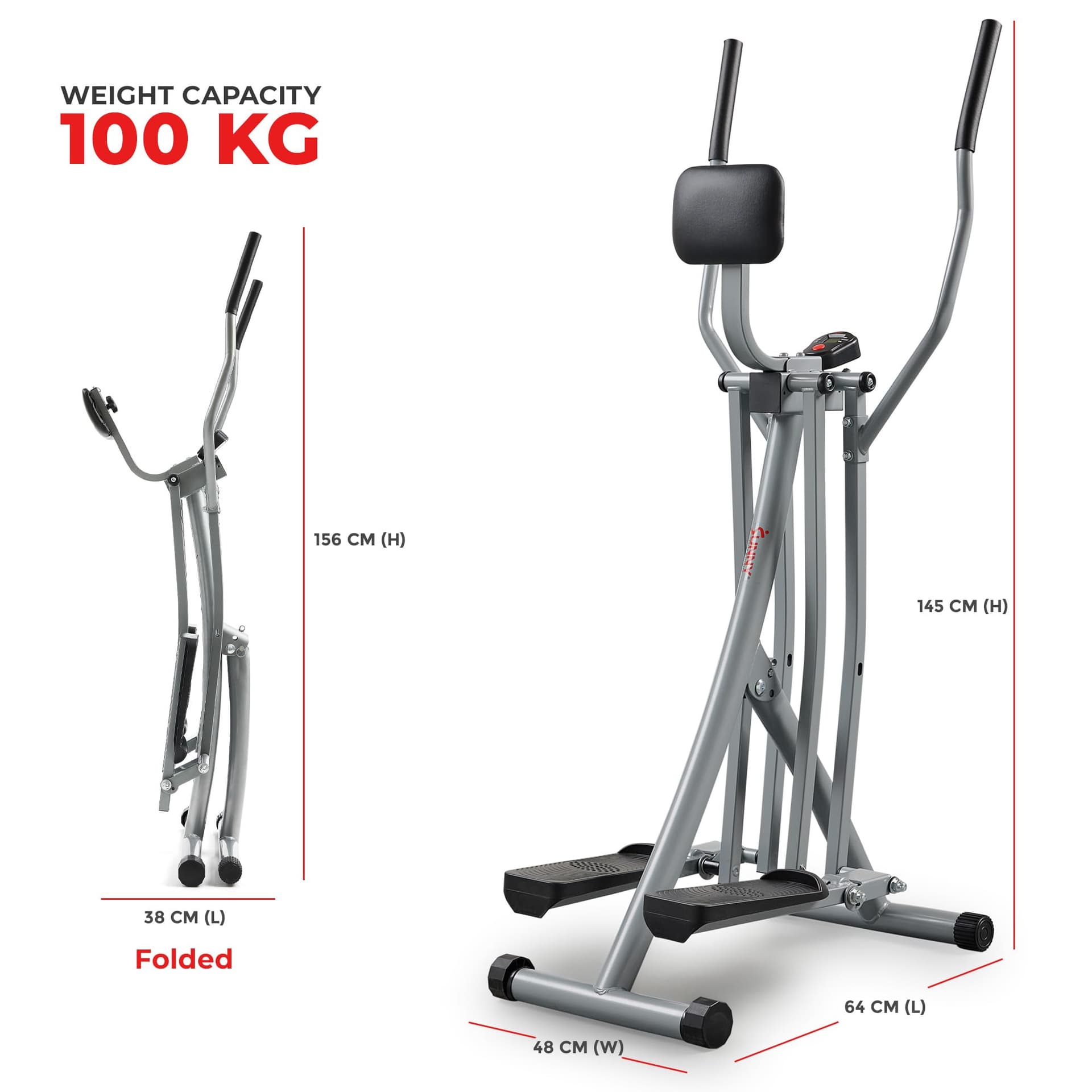Sunny Health & Fitness Air Walk Crosstrainer für Zuhause – Bild 4