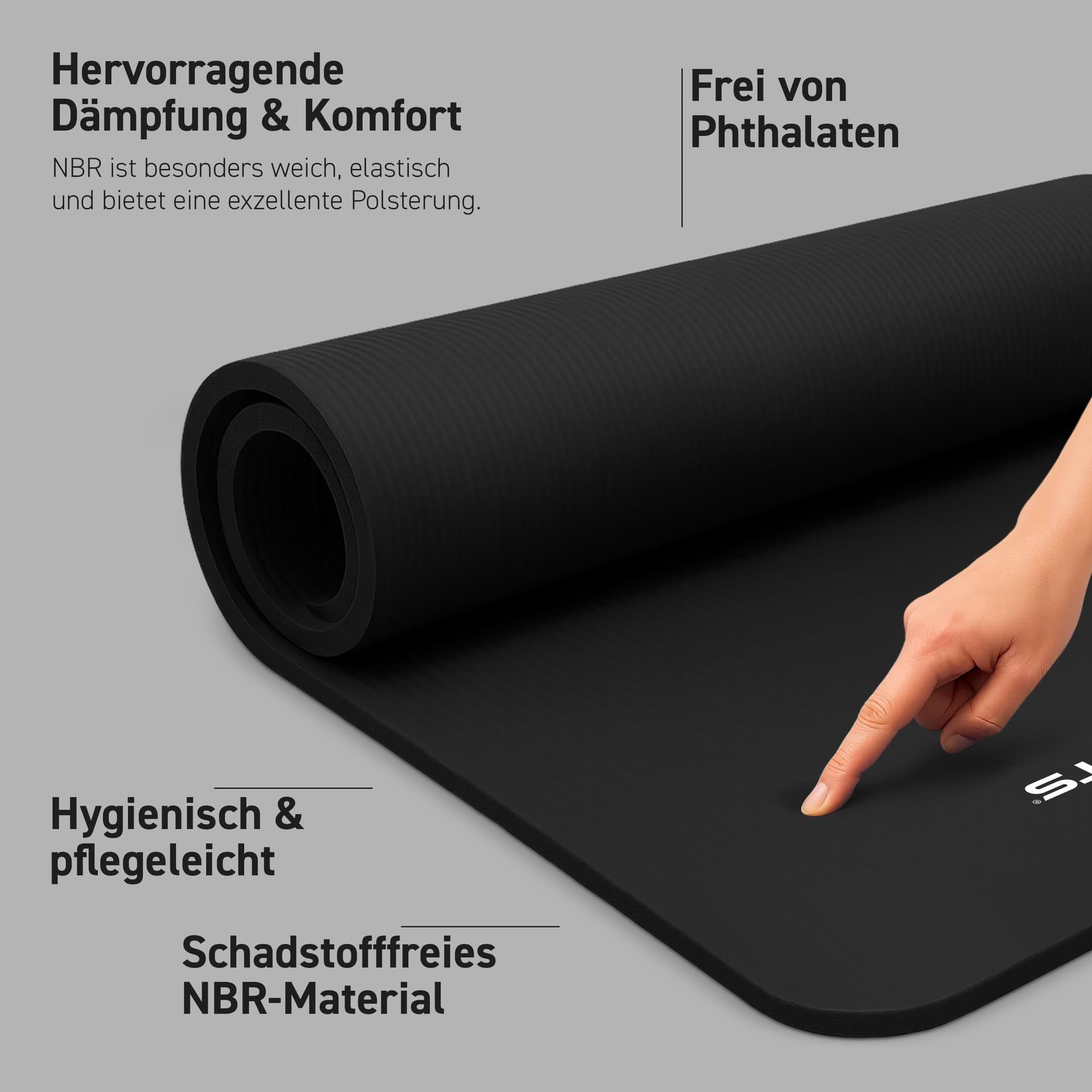 MSPORTS Gymnastikmatte Premium inkl. Tragegurt + – Bild 2