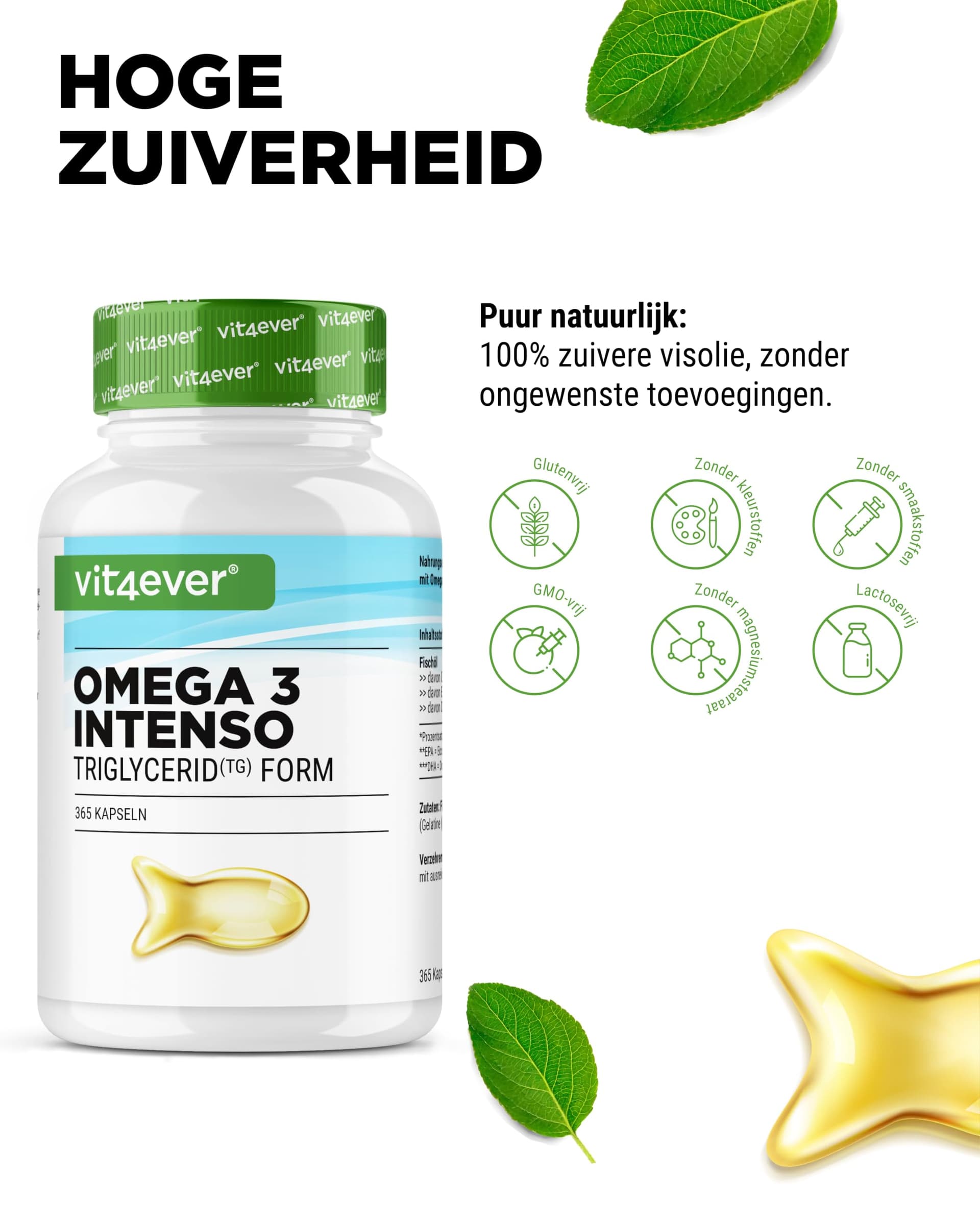Vit4ever Premium Omega 3 met 80% Omega-3-Vetzuren - 365 Capsules – Bild 3