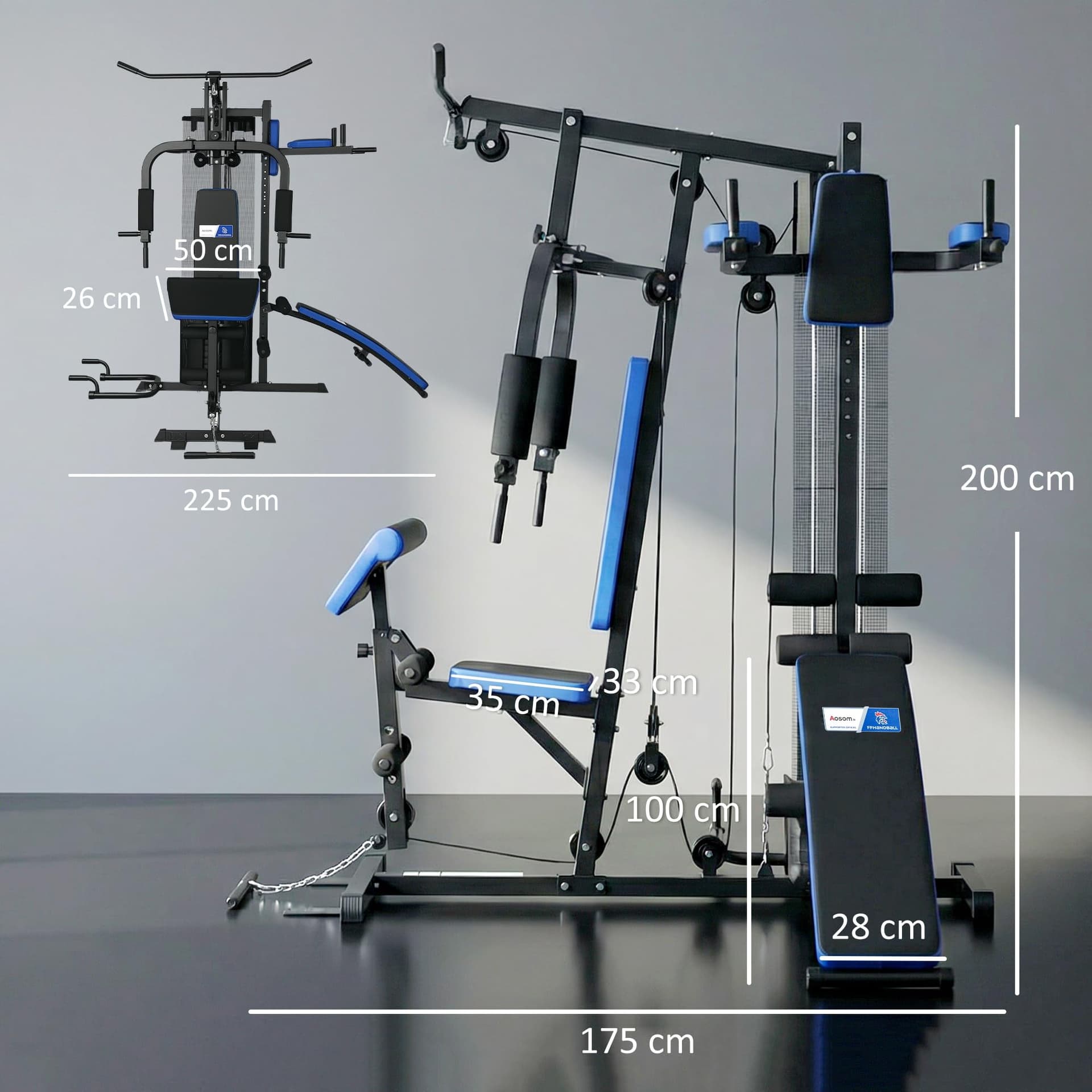 SPORTNOW Station de Musculation avec Pile de Poids de 65 kg – Bild 7