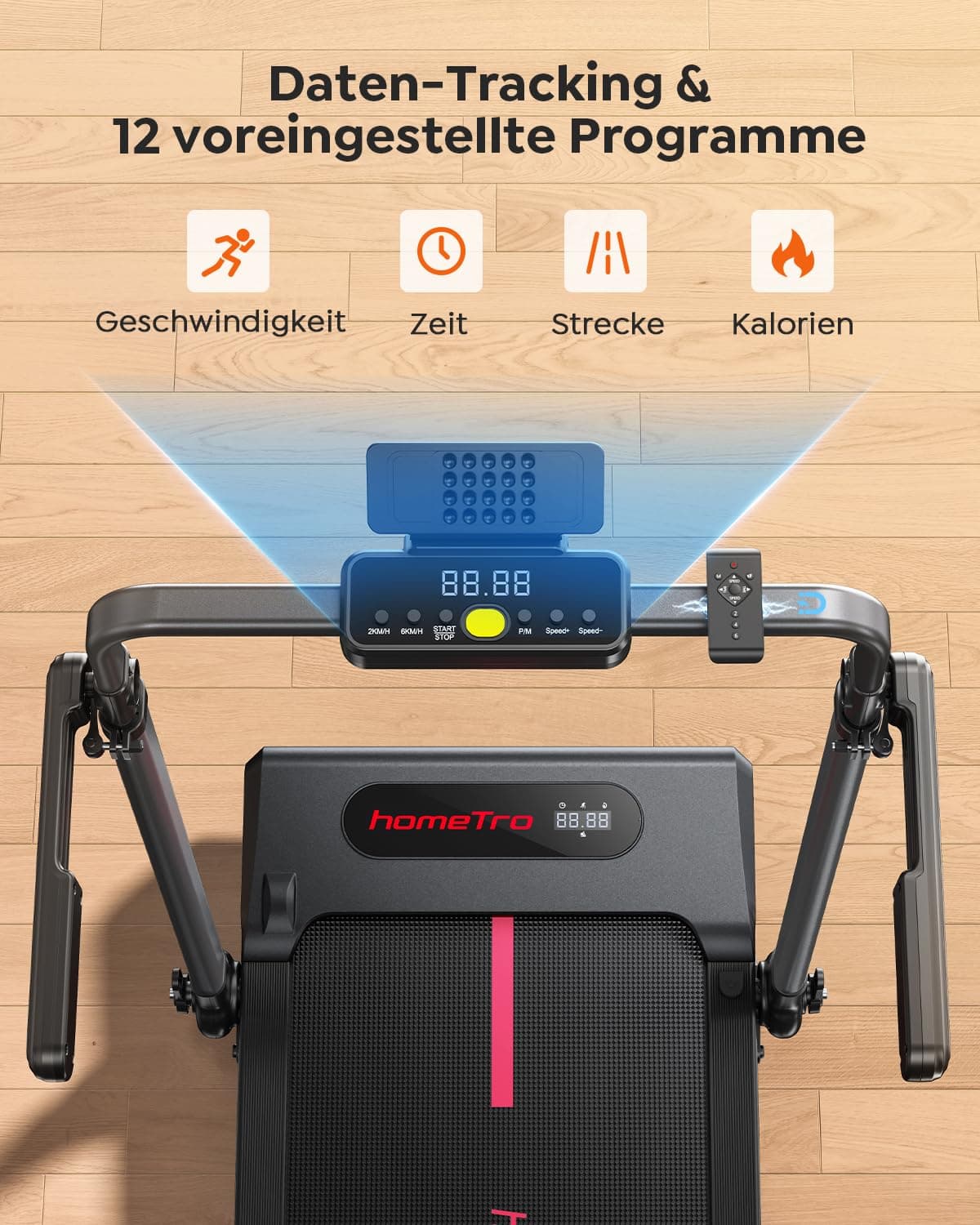 HomeTro Laufband für Zuhause Klappbar mit 7% Steigung – Bild 7
