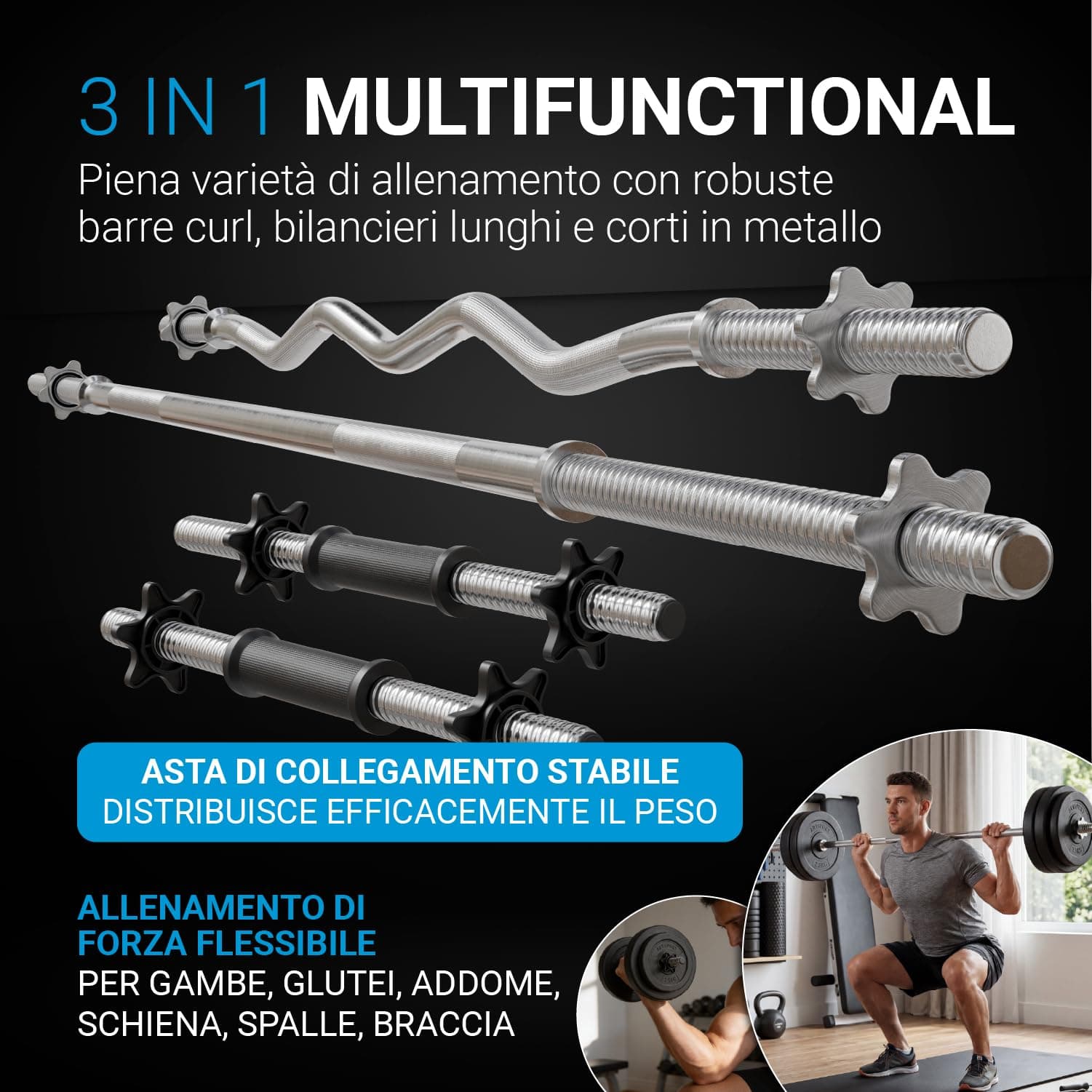 ArtSport set di manubri corti 3in1 con 2 manubri – Bild 2