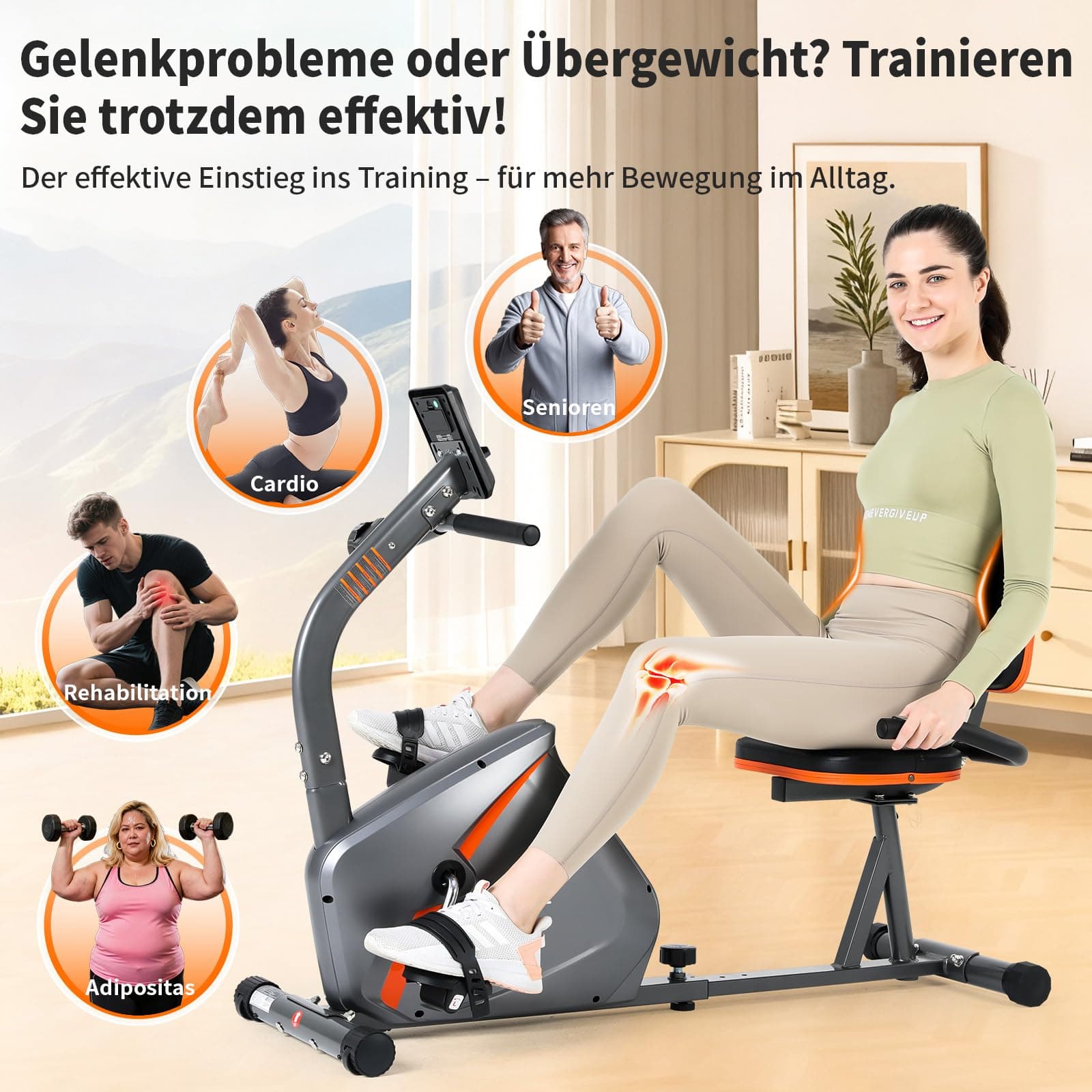 ISE Liegeergometer für Zuhause mit 8 verstellbaren – Bild 2