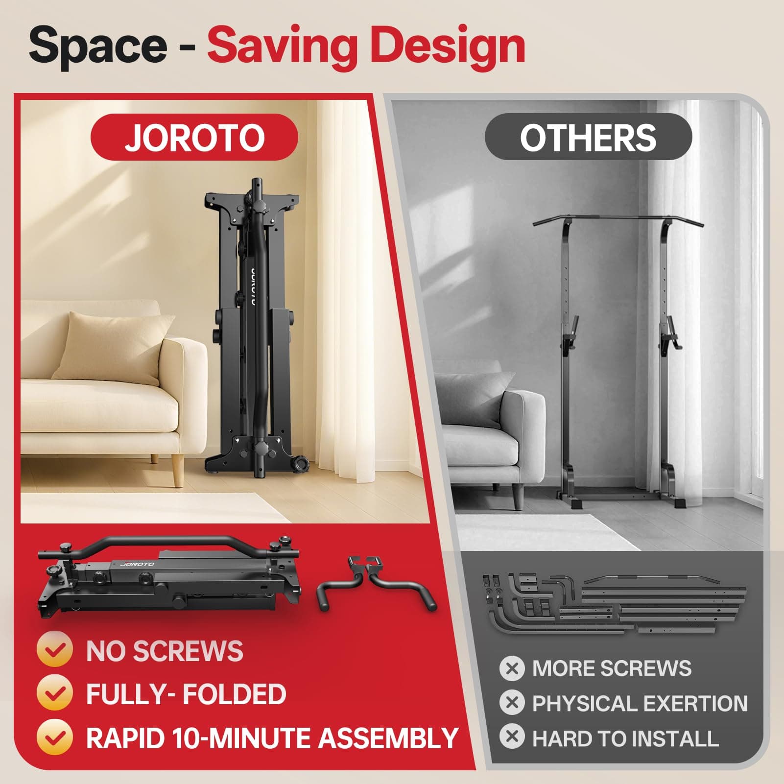 JOROTO Pliable Power Tower Barre de Traction & Dip Station – Bild 5