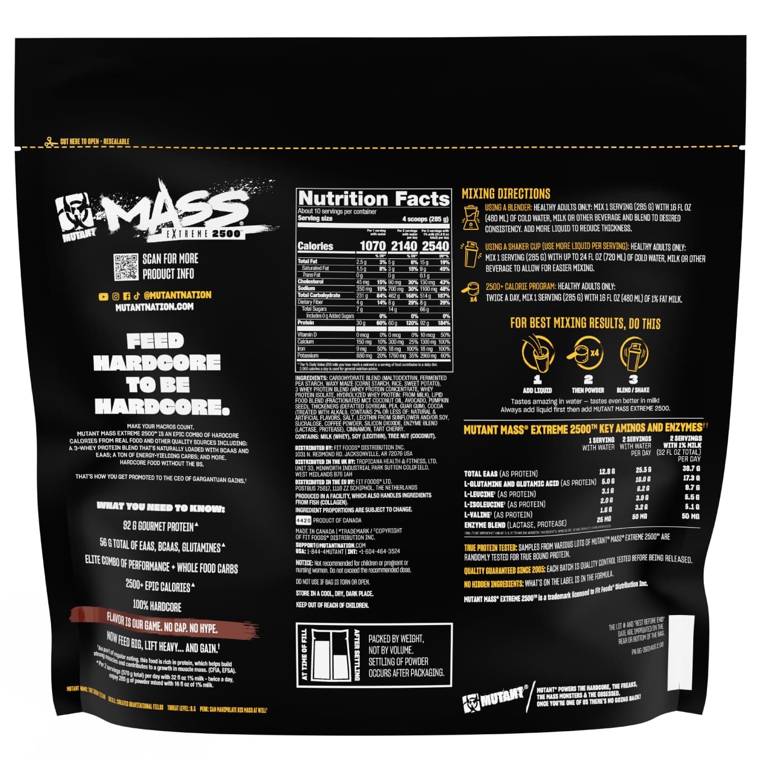 Mutant Mass Extreme 2500, Triple Chocolate - 2720g – Bild 8
