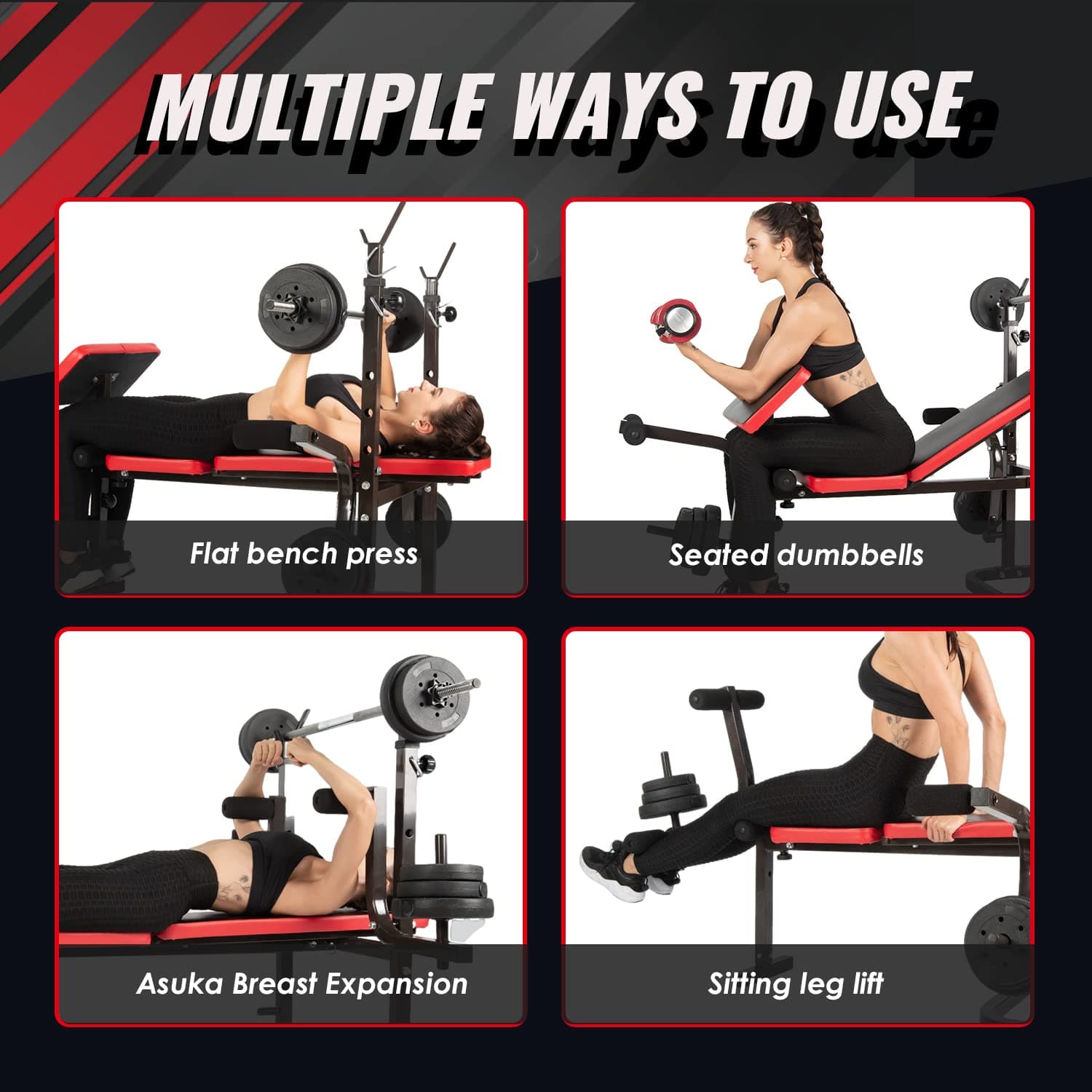 ISE Banco de Musculación Multifuncional Inclinable para – Bild 6