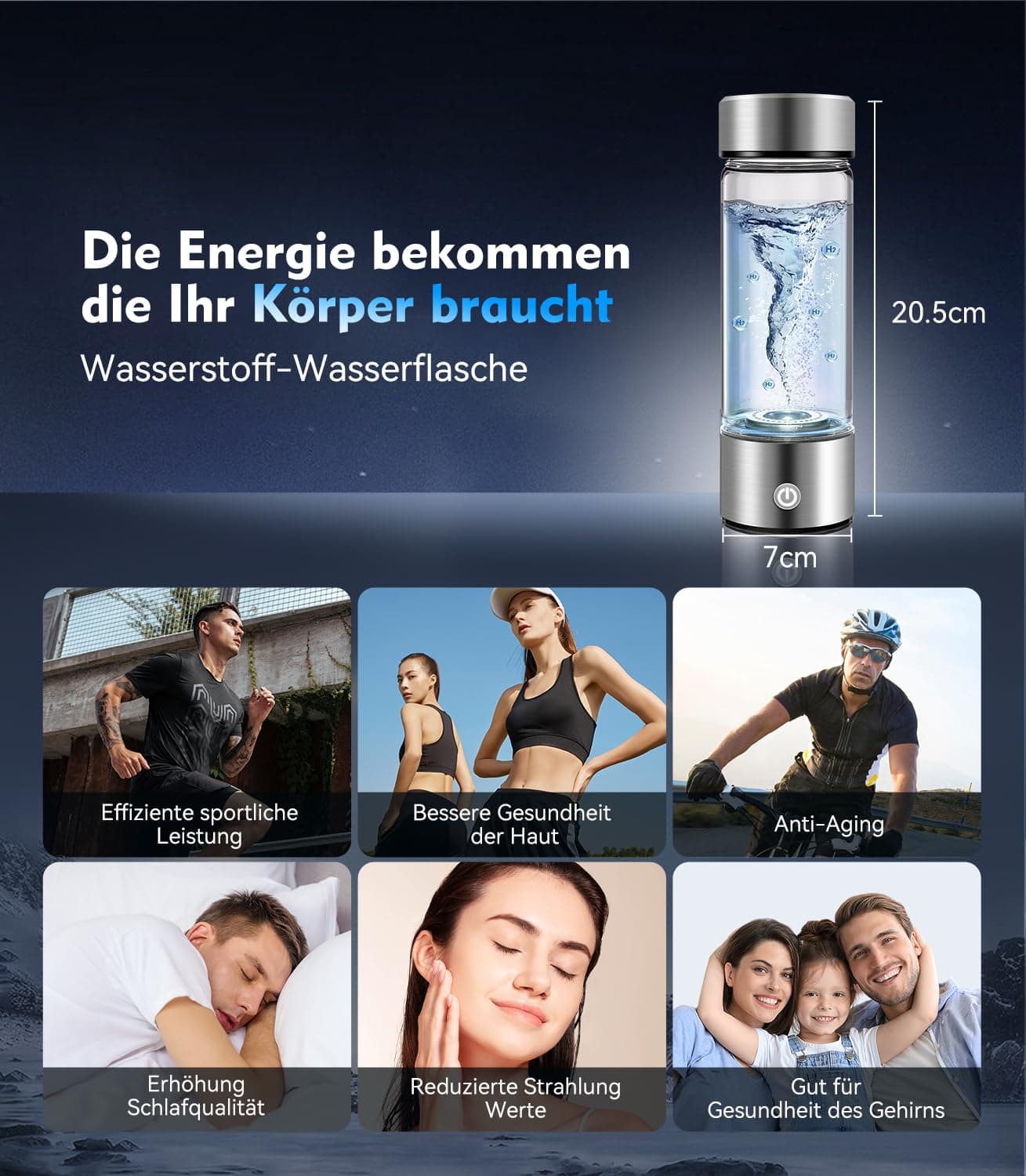 Lozltx Wasserstoff Wasserflasche【24h Stabile H₂-Aktivität】 – Bild 5
