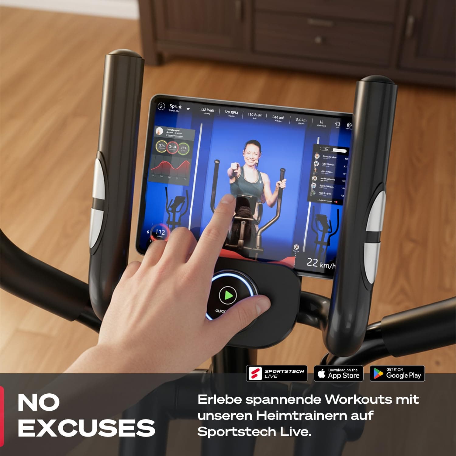 Sportstech CX625 Crosstrainer für Zuhause, Ellipsentrainer mit 32 Widerstandsstufen, 15 kg – Bild 7