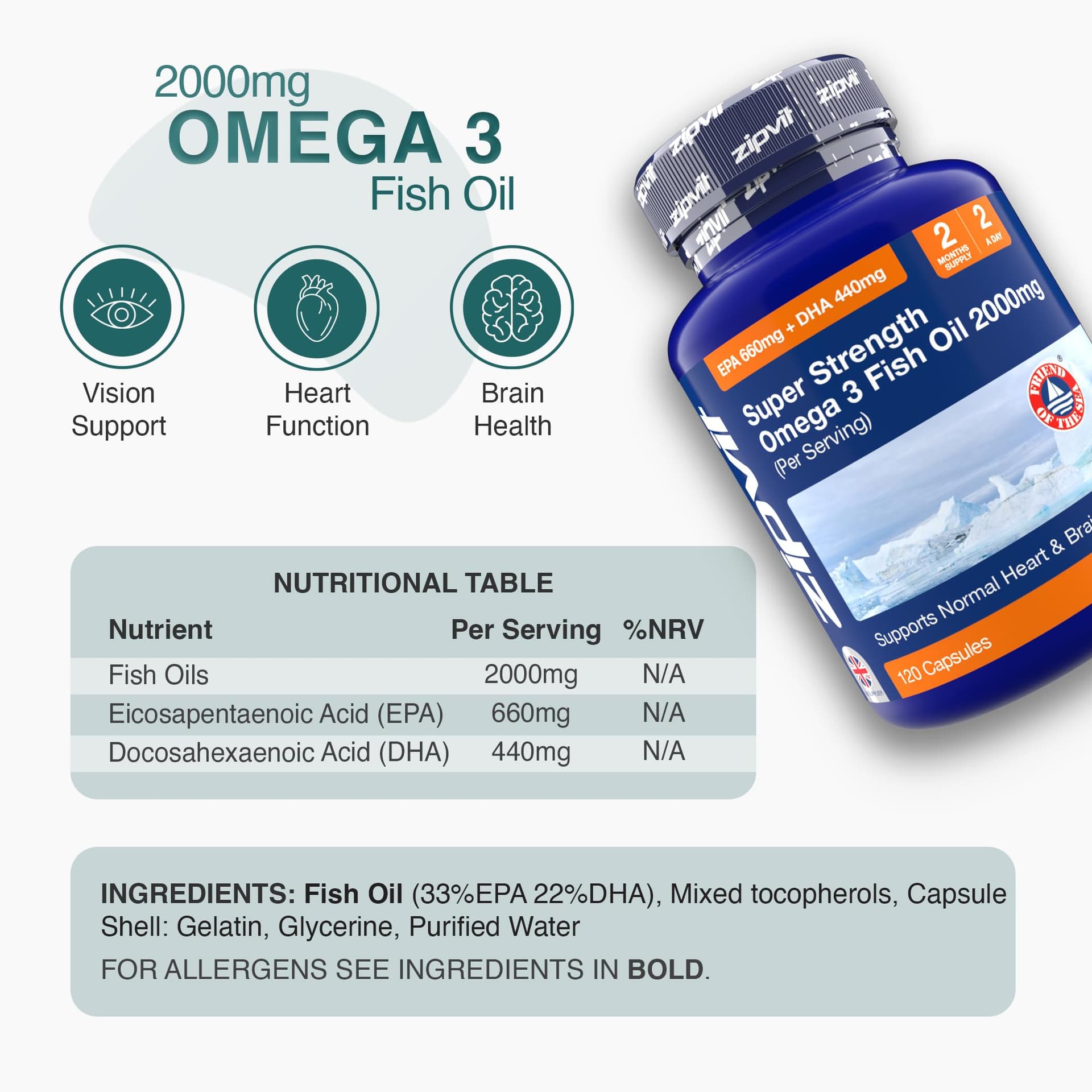 Zipvit Omega 3 Fish Oil 2000mg – Bild 7