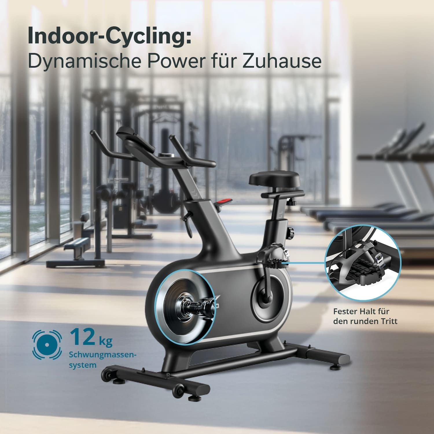 Skandika Heimtrainer Fahrrad Cykling P12-H | 32 Stufen, Magnetbremssystem, 12 kg – Bild 5