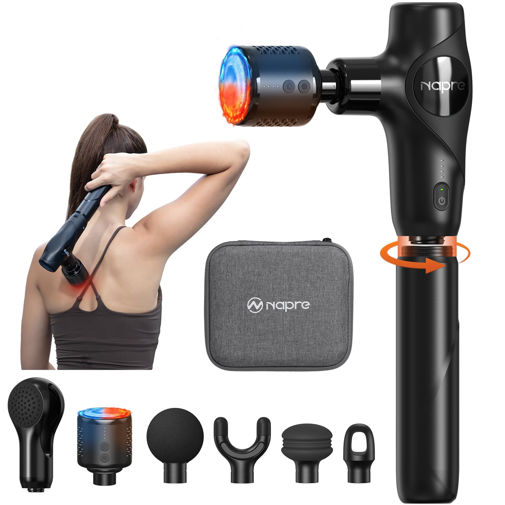 Massagepistole Massagepistole mit Wärme und Kälte,NAPRE 3-in-1 Mini