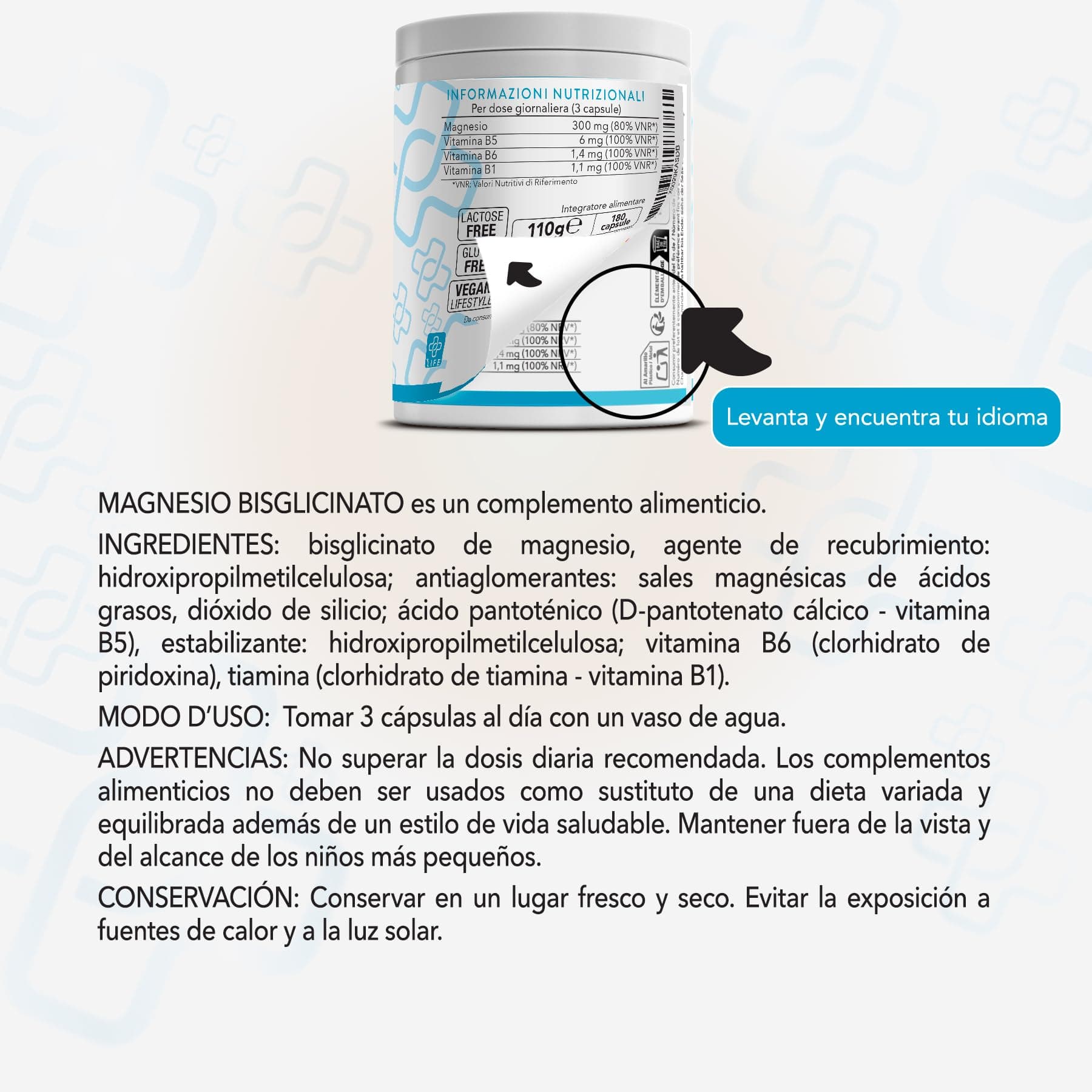 +LIFE Magnesio Bisglicinato Capsule PiùLife – Bild 7