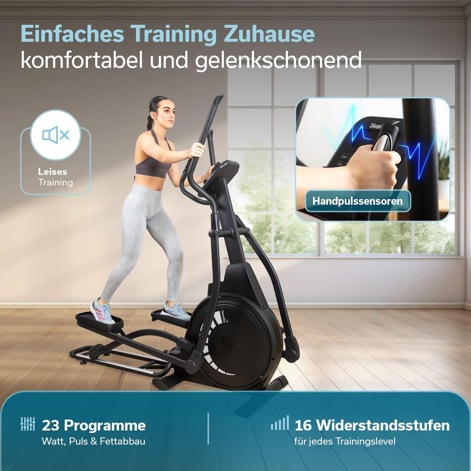Skandika Crosstrainer für Zuhause Carbon P23 – Bild 6