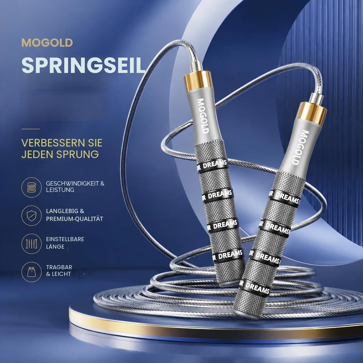 MOGOLD Profi Springseil für Boxen Sport Erwachsene Fitness – Bild 8