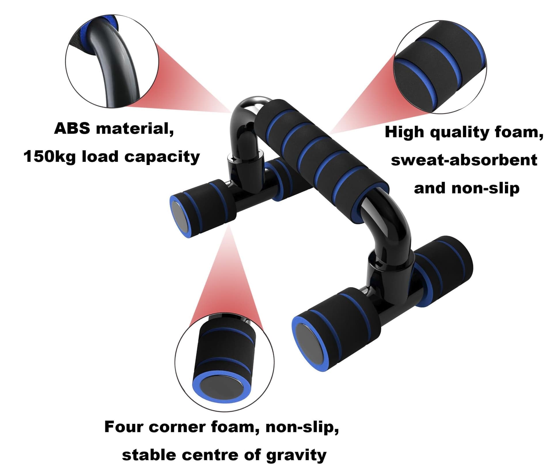 SHOCHX Liegestützgriffe Push Up Bars Fitnessstudio-Übungsgeräte – Bild 2