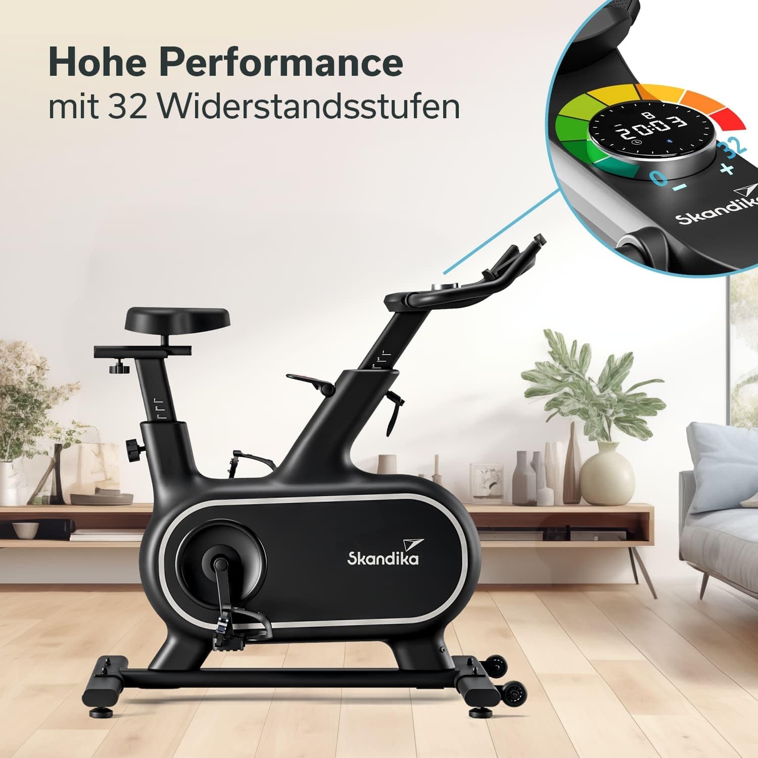 Skandika Heimtrainer Fahrrad Cykling P12-H | 32 Stufen, Magnetbremssystem, 12 kg – Bild 2