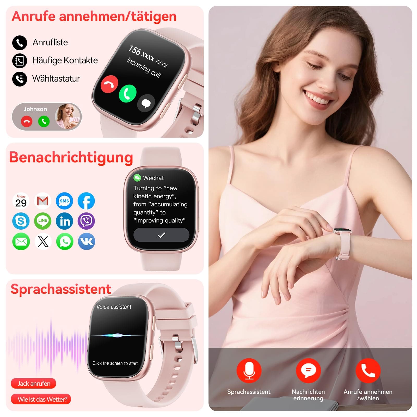Mingtawn Smartwatch Damen Herren – Bild 2