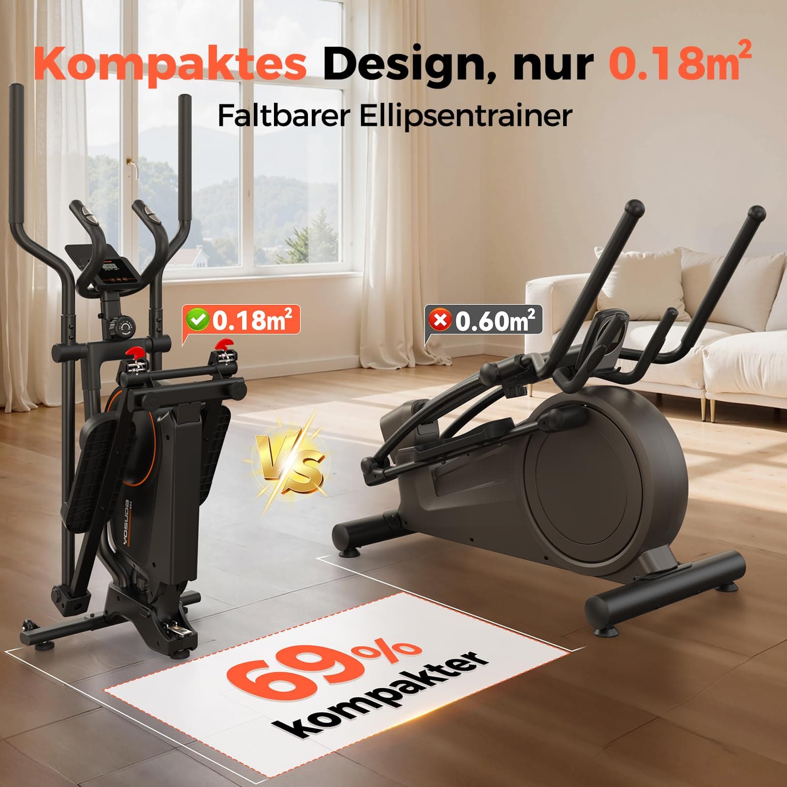 YOSUDA ​​Klappbarer Crosstrainer für Zuhause – Bild 2